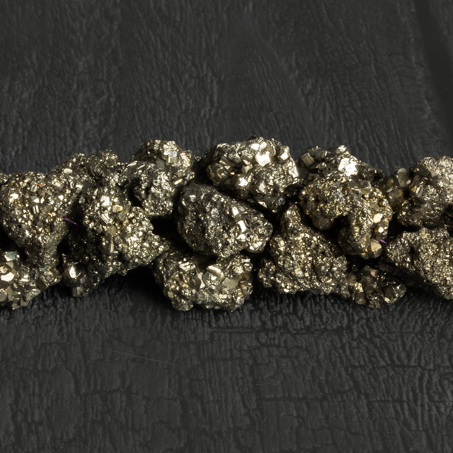 17x13mm Pyrite Nuggets 18 inch 31 beads - The Bead Traders
