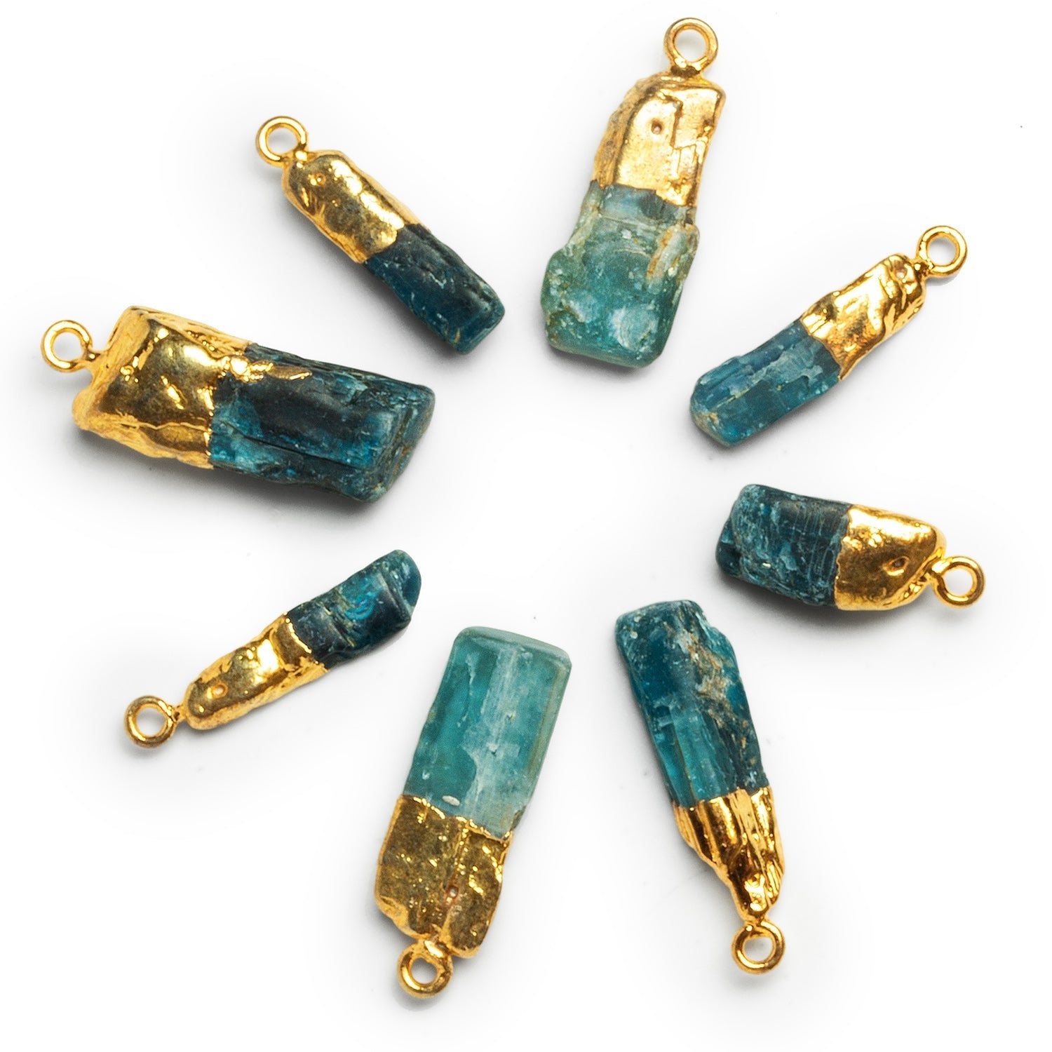 17x7mm Gold Leafed Kyanite Natural Crystal Pendant 1 Bead - The Bead Traders