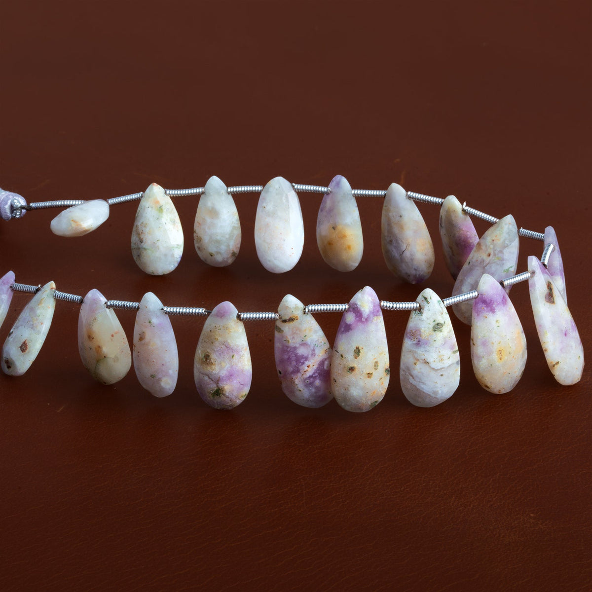 17x8mm Morado Purple Opal Faceted Pears 8 inch 18 beads - The Bead Traders