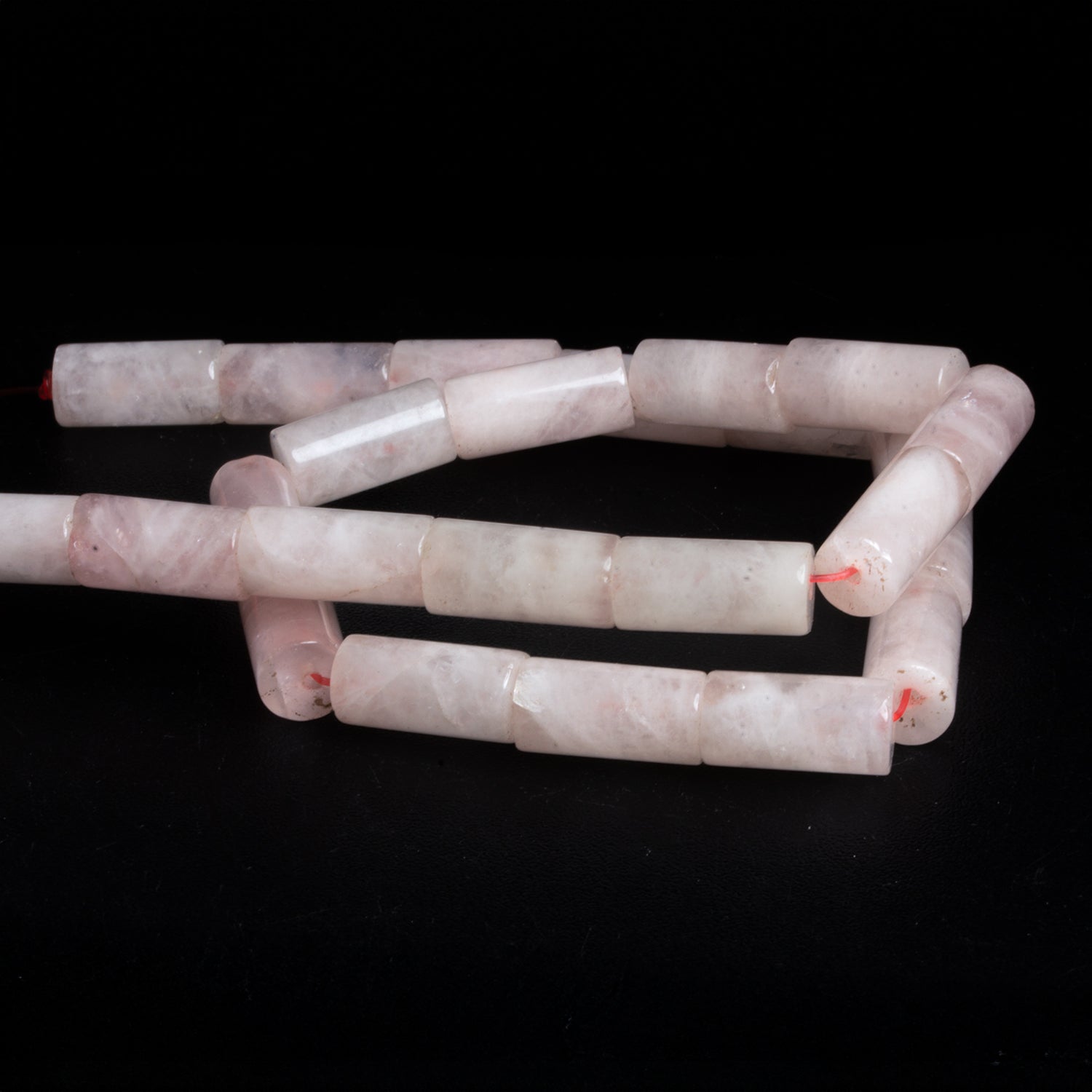 17x8mm Rose Quartz Tubes 15 inch 23 beads - The Bead Traders