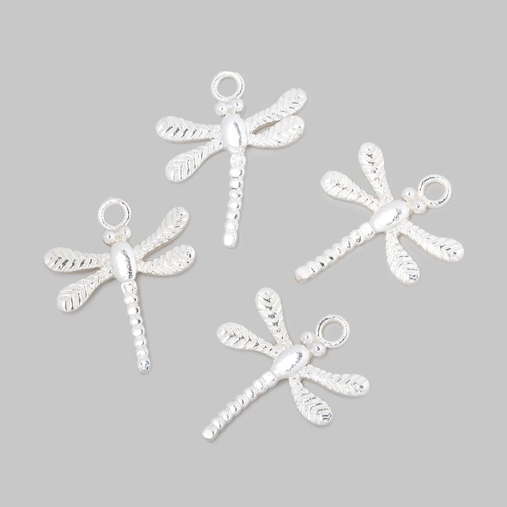 18.5mm Dragonfly Pendant Charms Set of 4 – Silver Plated
