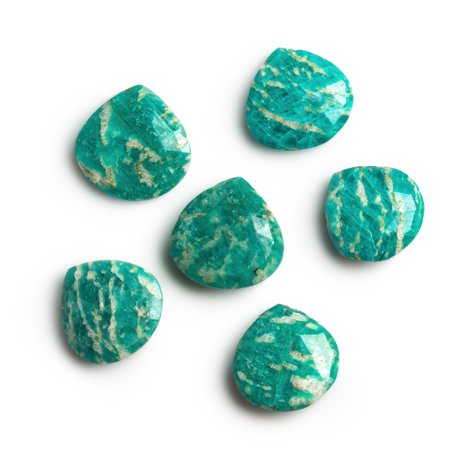 18mm Russian Amazonite Faceted Heart Focal 1 Bead - The Bead Traders