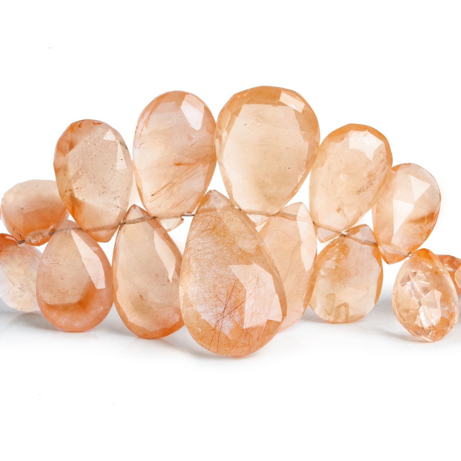 18x10mm Ferrous Quartz Faceted Pears 8 inch 50 beads - The Bead Traders