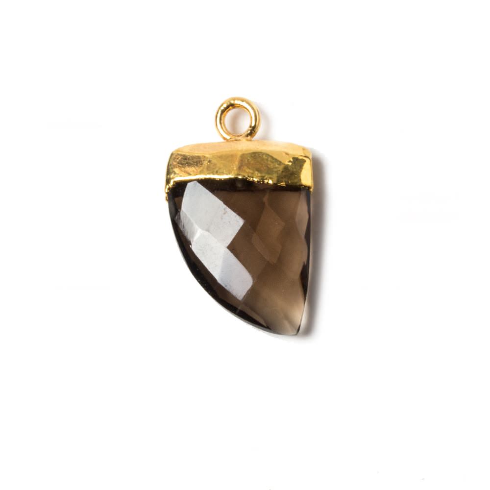 18x10mm Gold Leafed Smoky Quartz Horn Pendants 1 piece - The Bead Traders