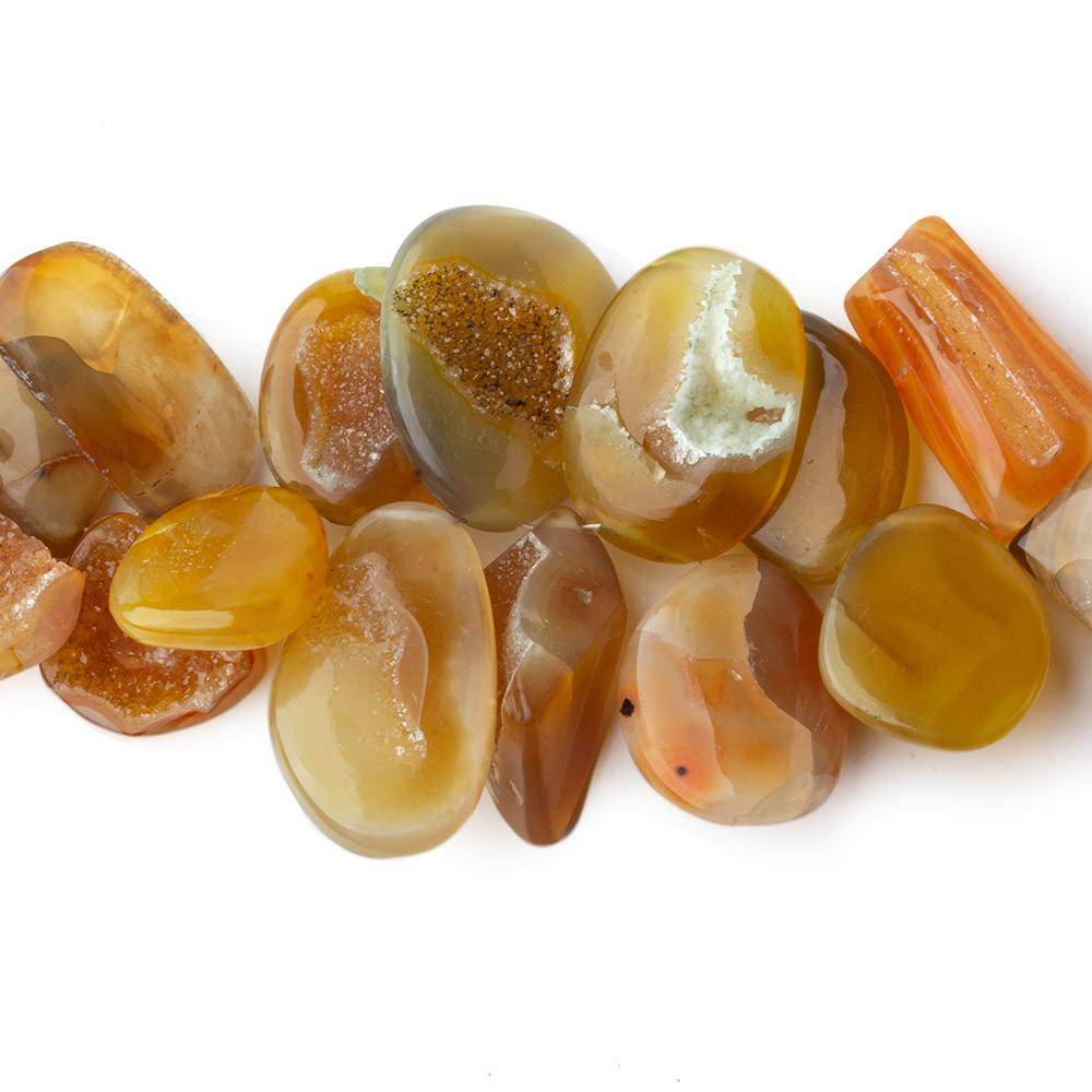18x11mm Caramel Brown Agate Drusy Freeform Beads 8 inch 30 pieces - The Bead Traders