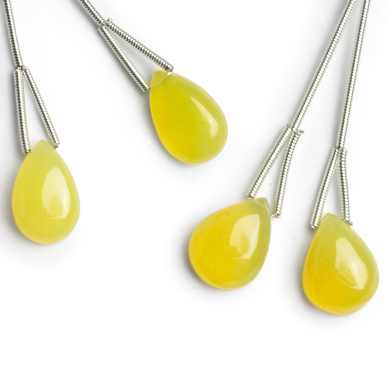 18x11mm Limoncello Yellow Chalcedony Pear Focals Set of 2 Beads - The Bead Traders