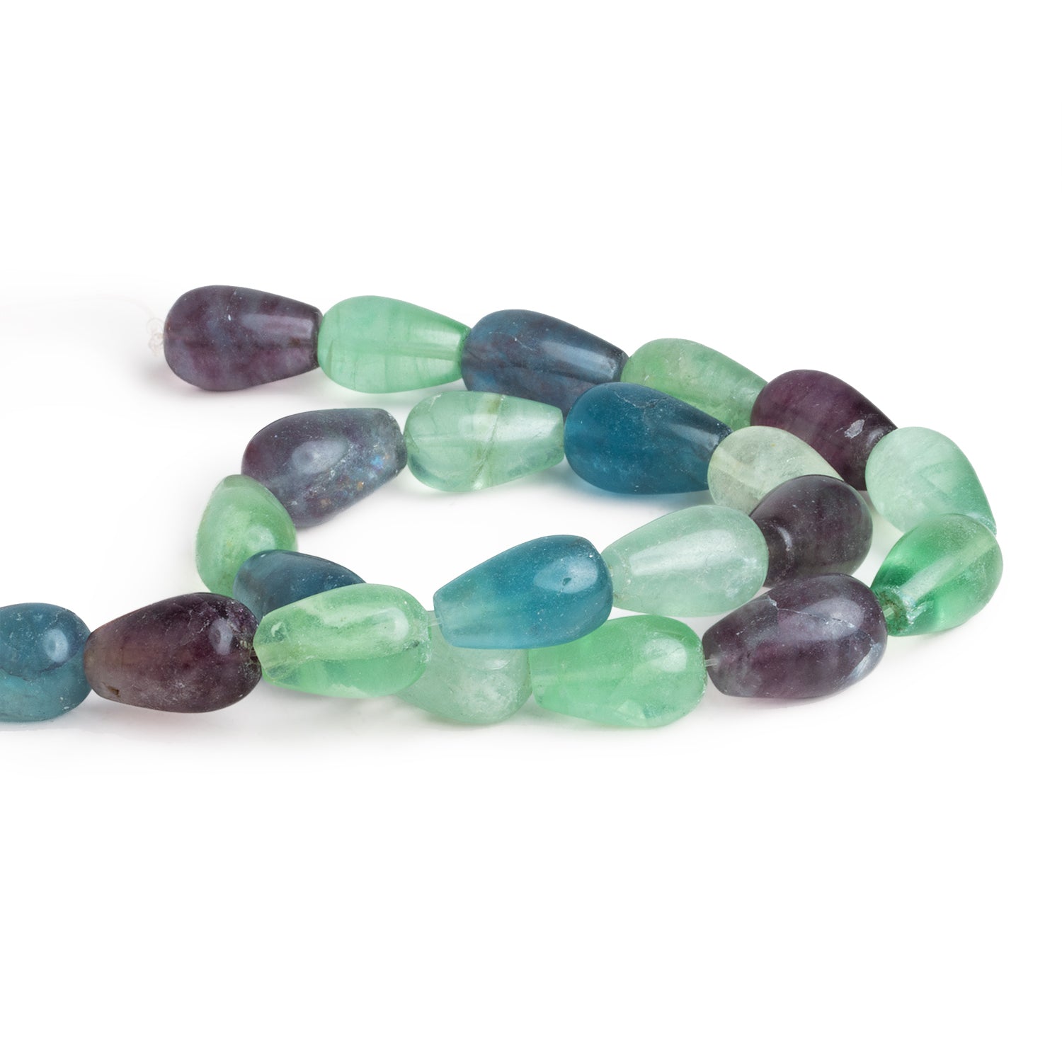 18x12mm Fluorite Plain Teardrop 16 inch 22 beads - The Bead Traders
