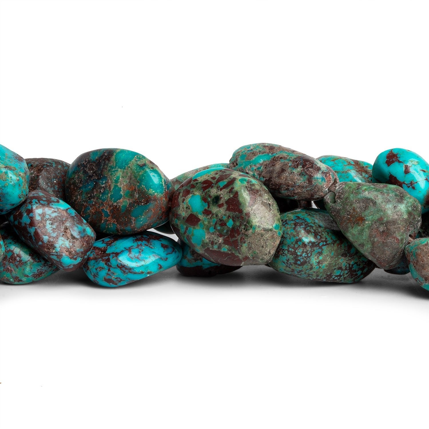 18x12mm Natural Chinese Turquoise Nuggets 15 inch 20 beads - The Bead Traders