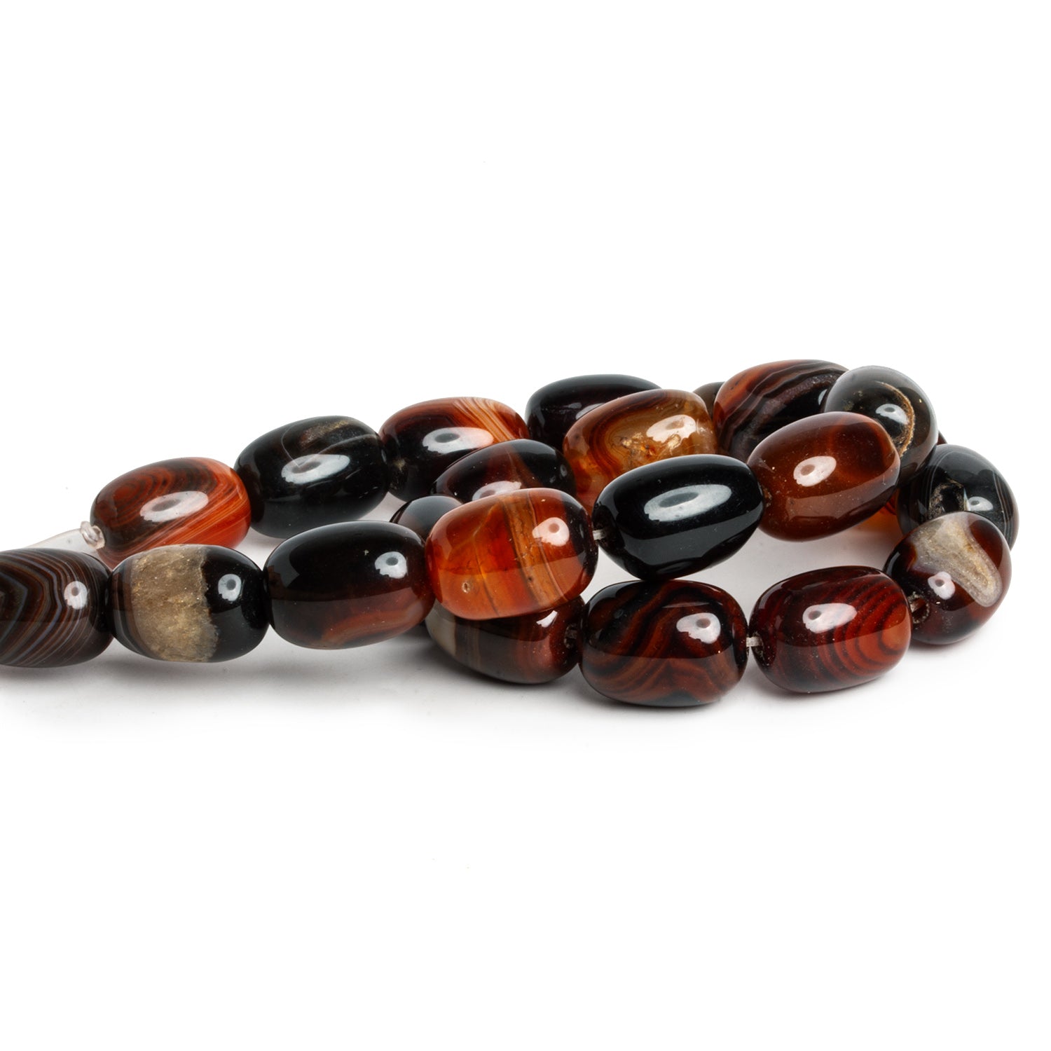 18x13mm Multicolor Agate Barrel Tubes 15 inch 21 beads - The Bead Traders