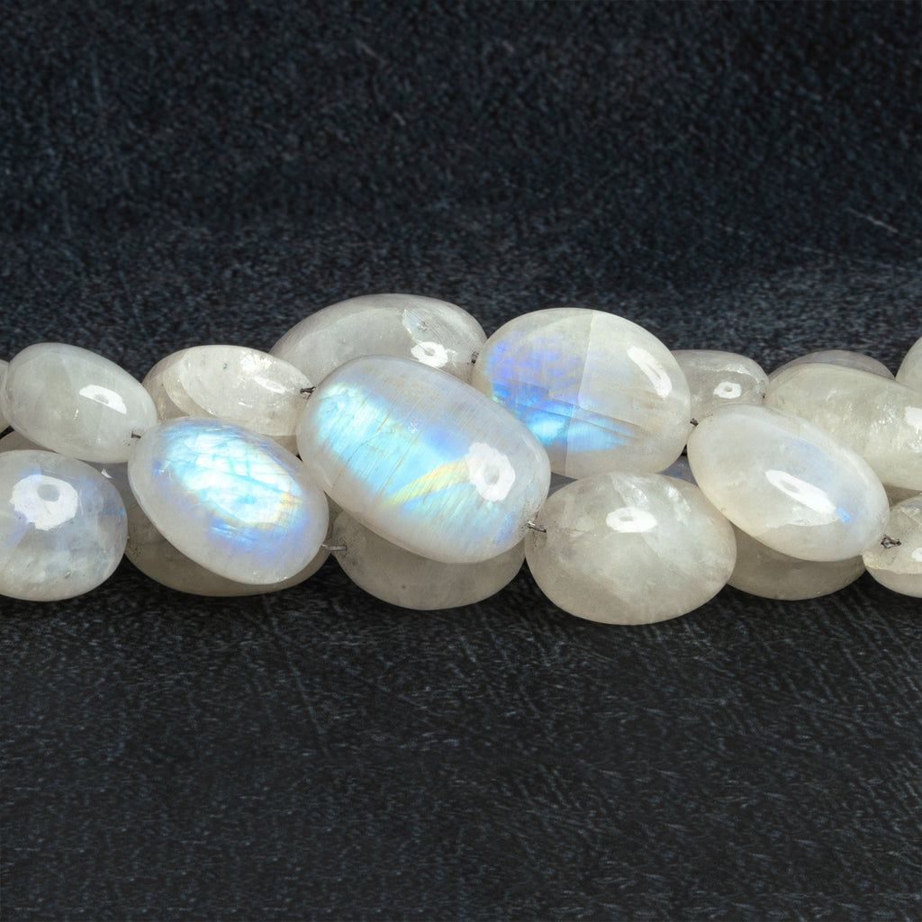 18x13mm Rainbow Moonstone Plain Nuggets 18 inch 30 beads - The Bead Traders