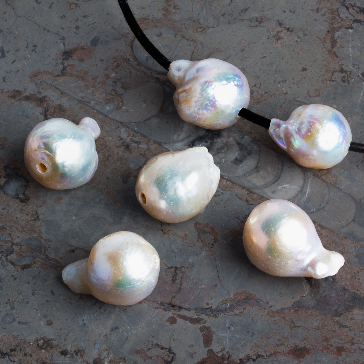 18x14mm Off White 2.5mm Large Hole Ultra Baroque Pearls 7.5 inch 10 beads - The Bead Traders