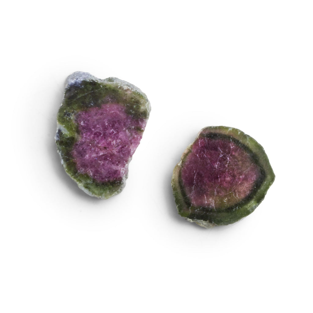 19x17mm Watermelon Tourmaline Slice Beads - Set of 2 - The Bead Traders