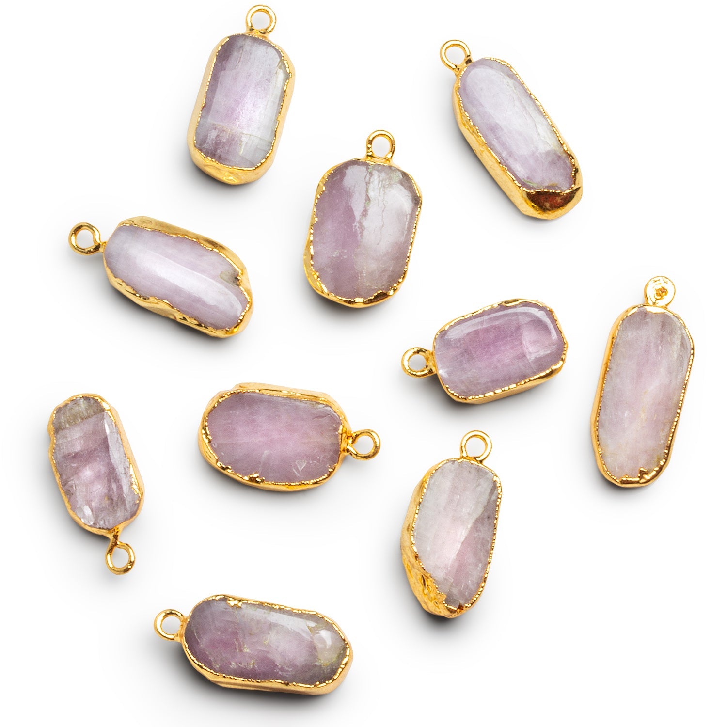 19x9mm Gold Leafed Kunzite Nugget Pendant 1 Bead - The Bead Traders