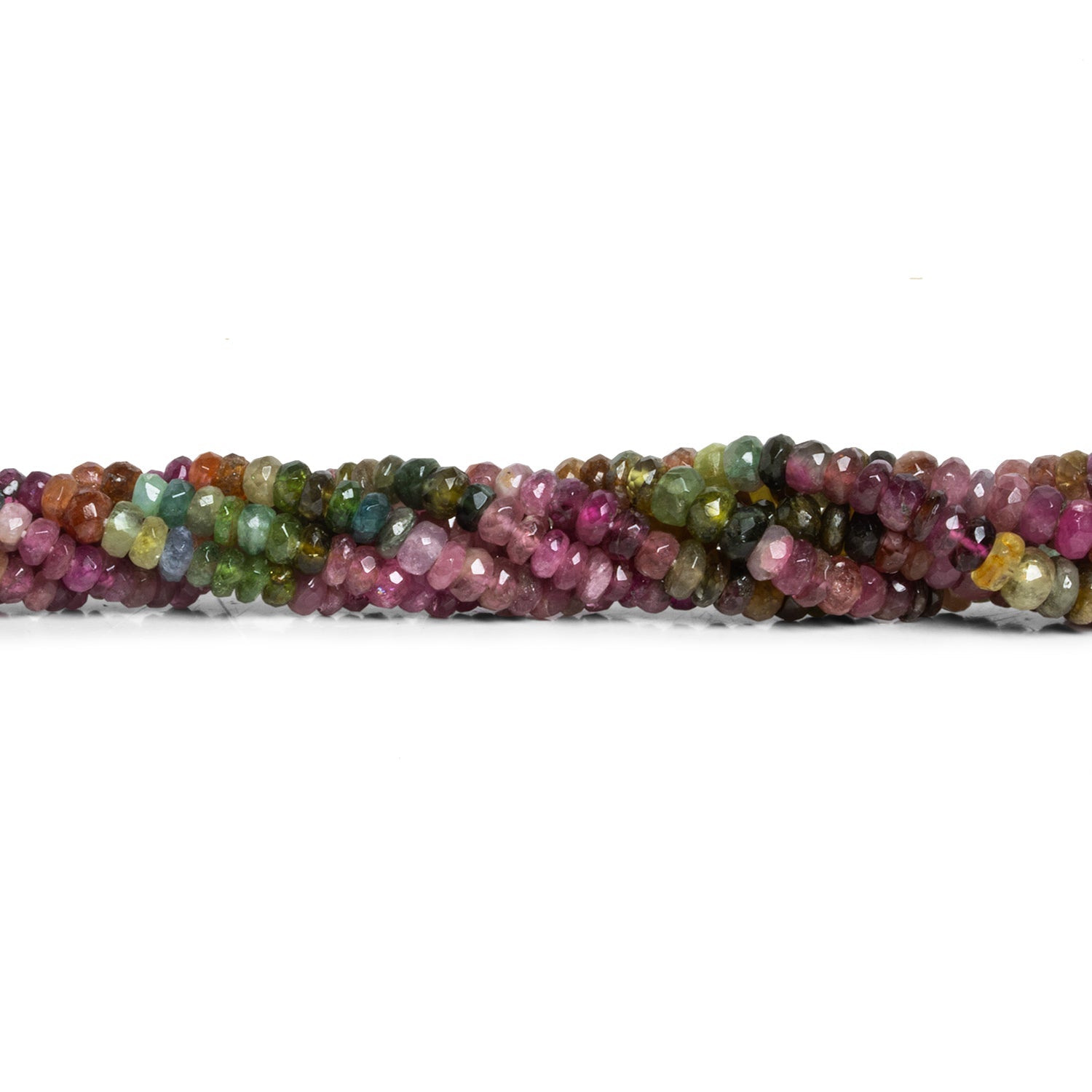 2 - 6mm Multicolor Tourmaline Faceted Rondelles 16 inch 180 beads - The Bead Traders