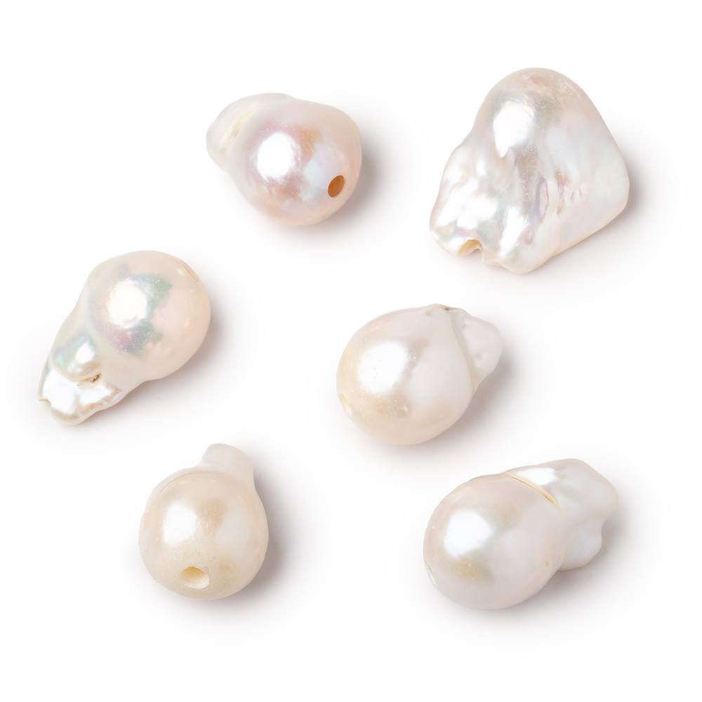 20-25mm Off White Ultra Baroque Large Hole Freshwater Pearl Focal 1pc - The Bead Traders
