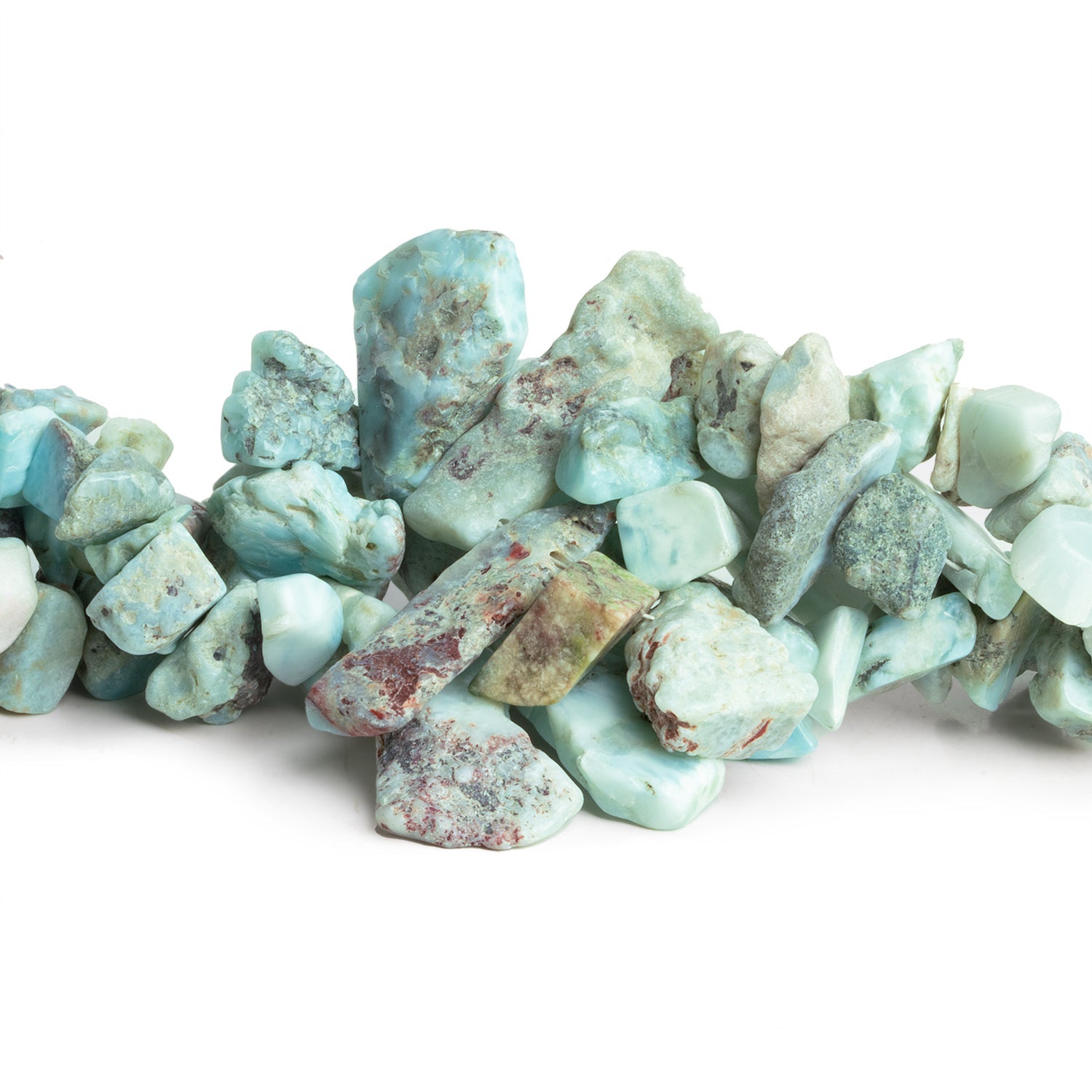20x12mm Larimar Chips 7.5 inch 38 beads - The Bead Traders