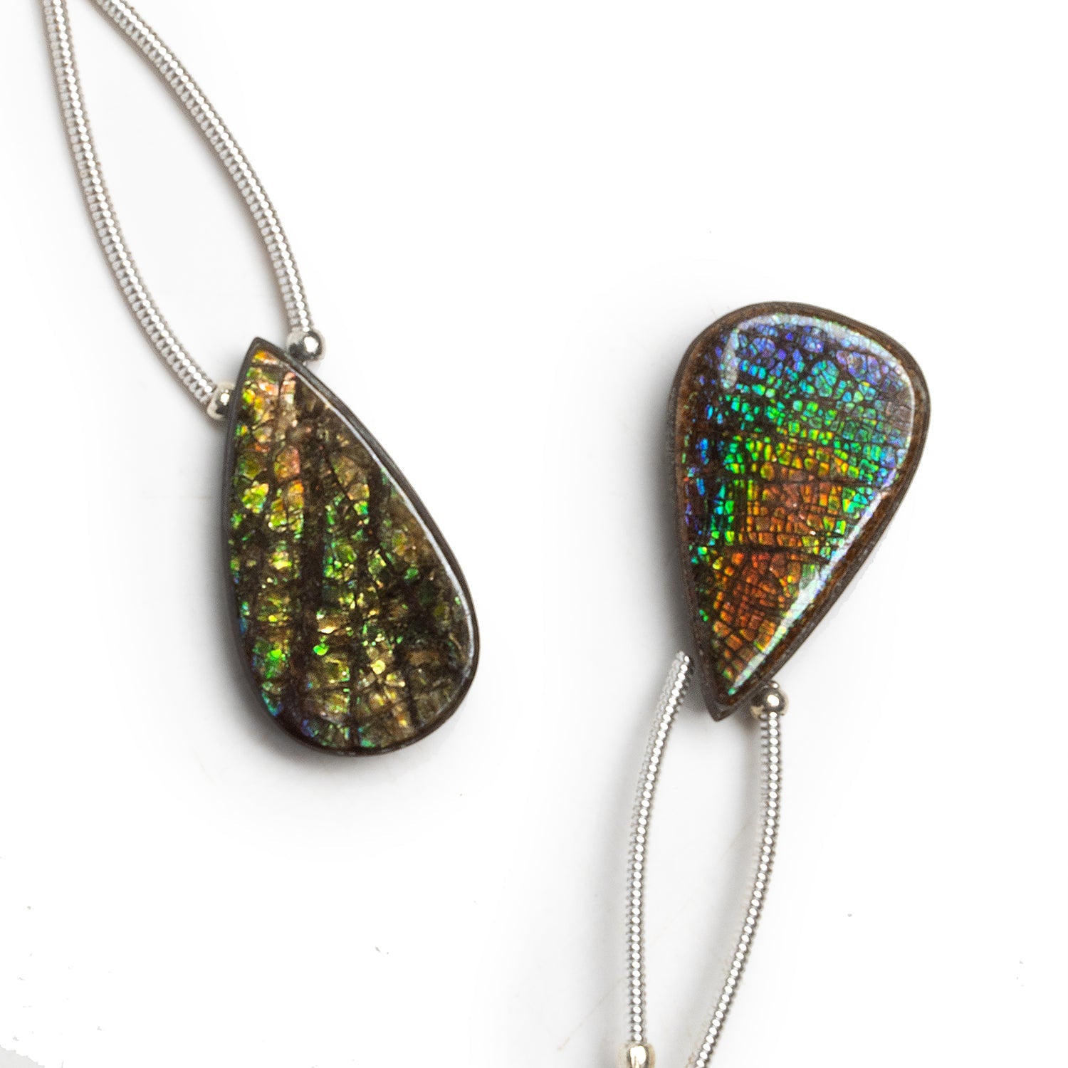 20x13mm Ammolite Pear Focal 1 Bead - The Bead Traders