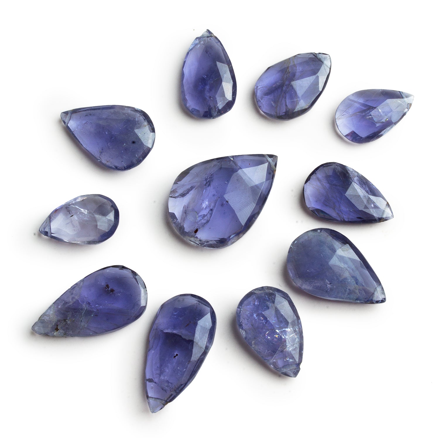 20x15mm Iolite Faceted Pears 11 beads - The Bead Traders