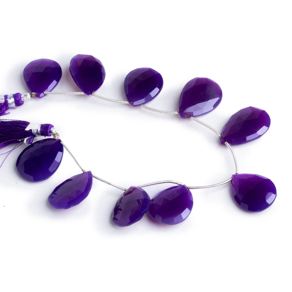 20x15mm Purple Chalcedony Faceted Pears 9 inch 10 beads - The Bead Traders
