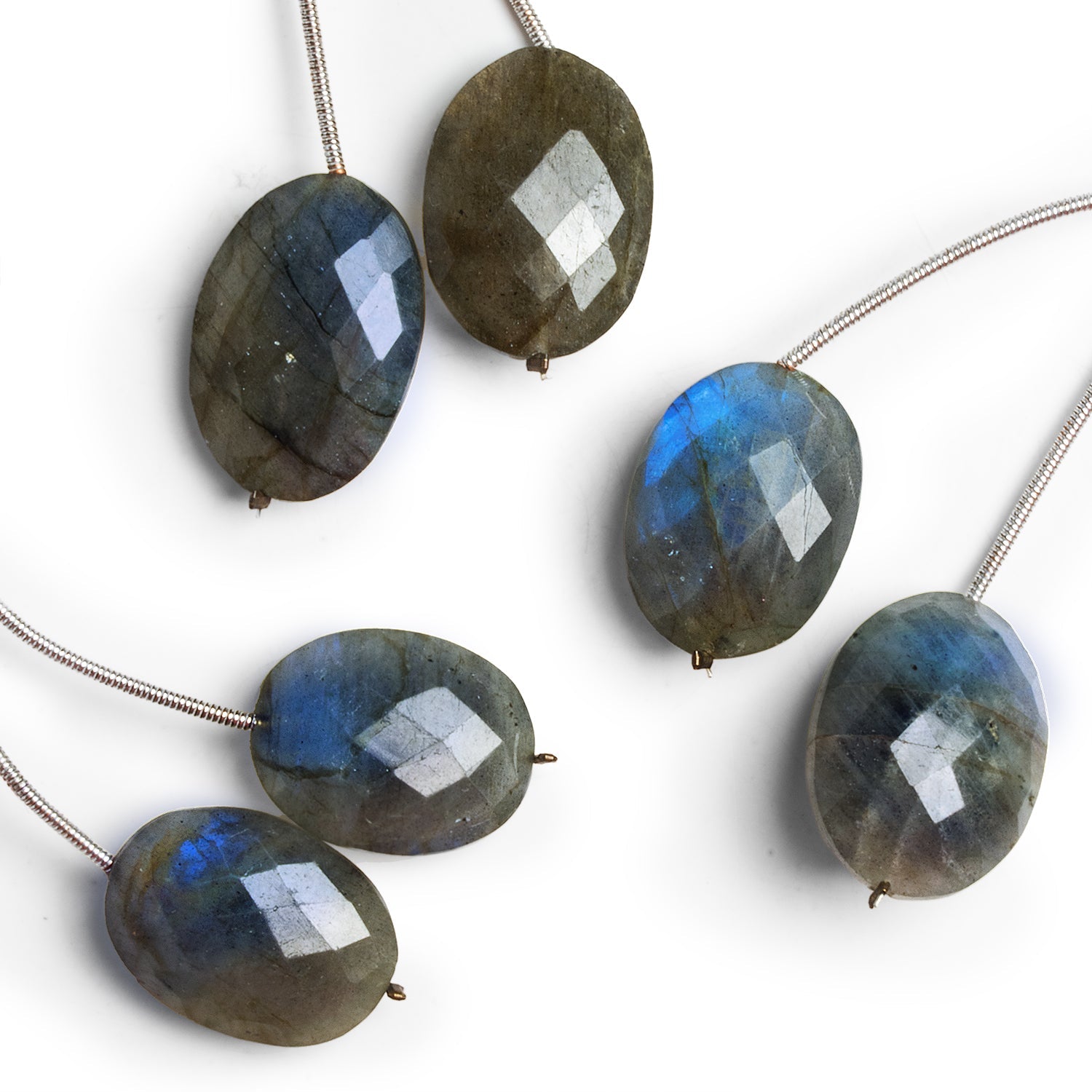 20x16mm Labradorite Faceted Ovals 2 Beads - The Bead Traders