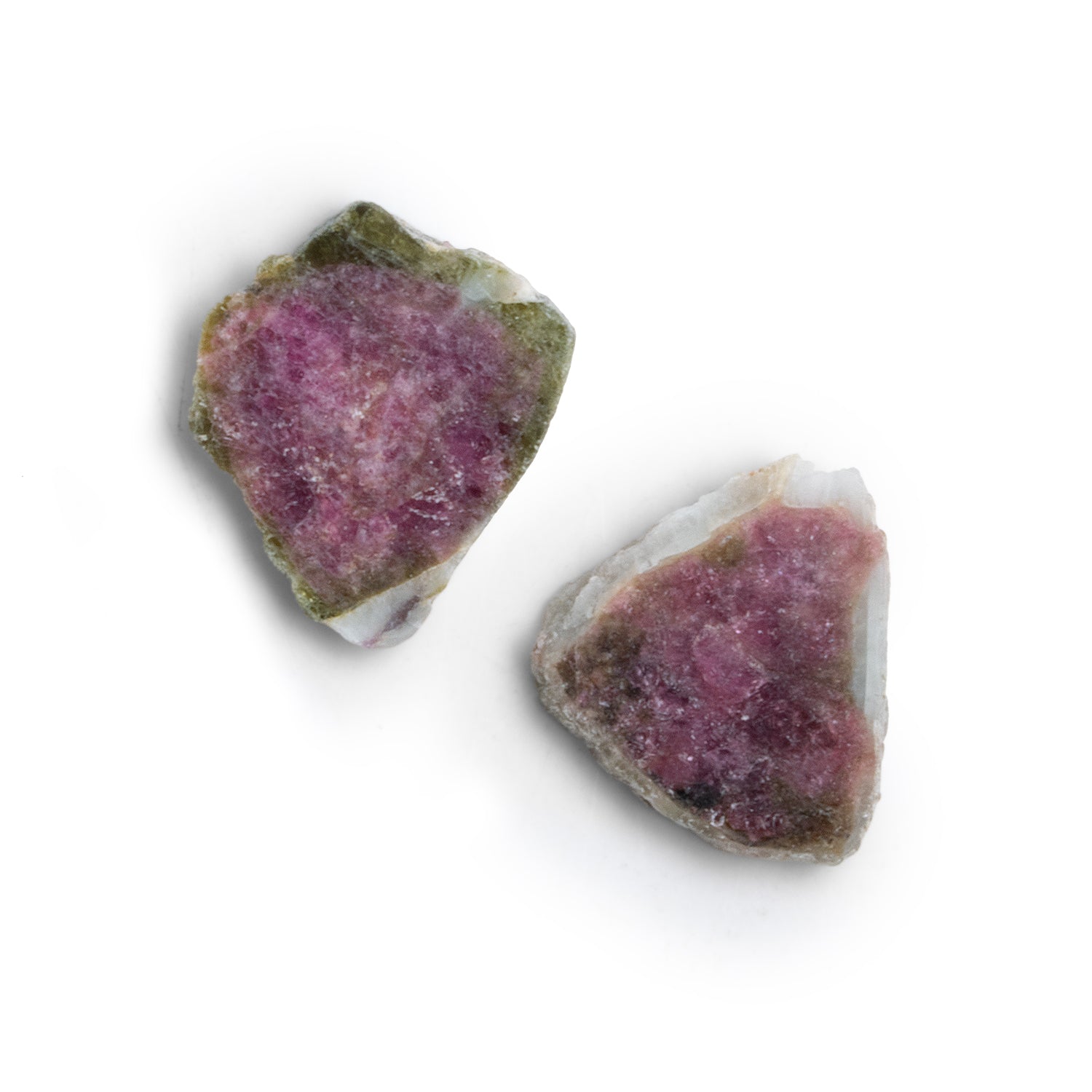 20x17mm Watermelon Tourmaline Slice Beads - Set of 2 - The Bead Traders