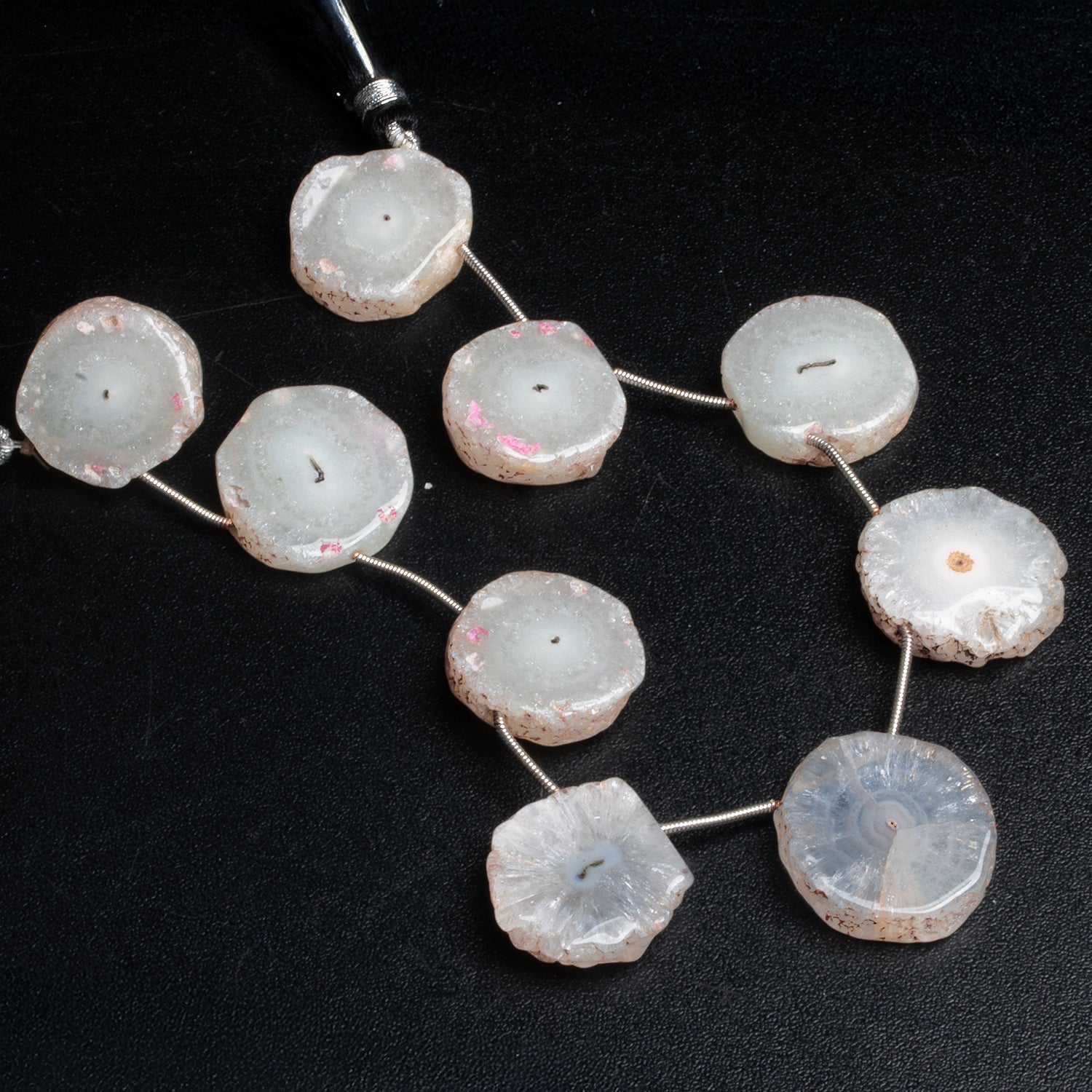 21mm Solar Quartz Slices 8 inch 9 beads - The Bead Traders