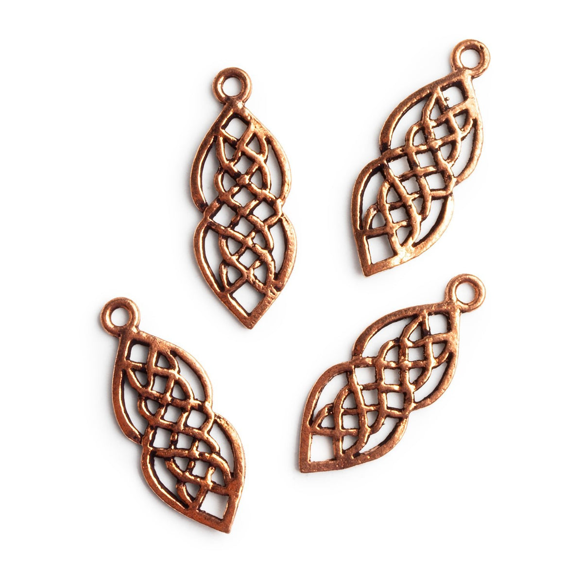 21x8mm Copper Filigree Charms 4 Beads - The Bead Traders