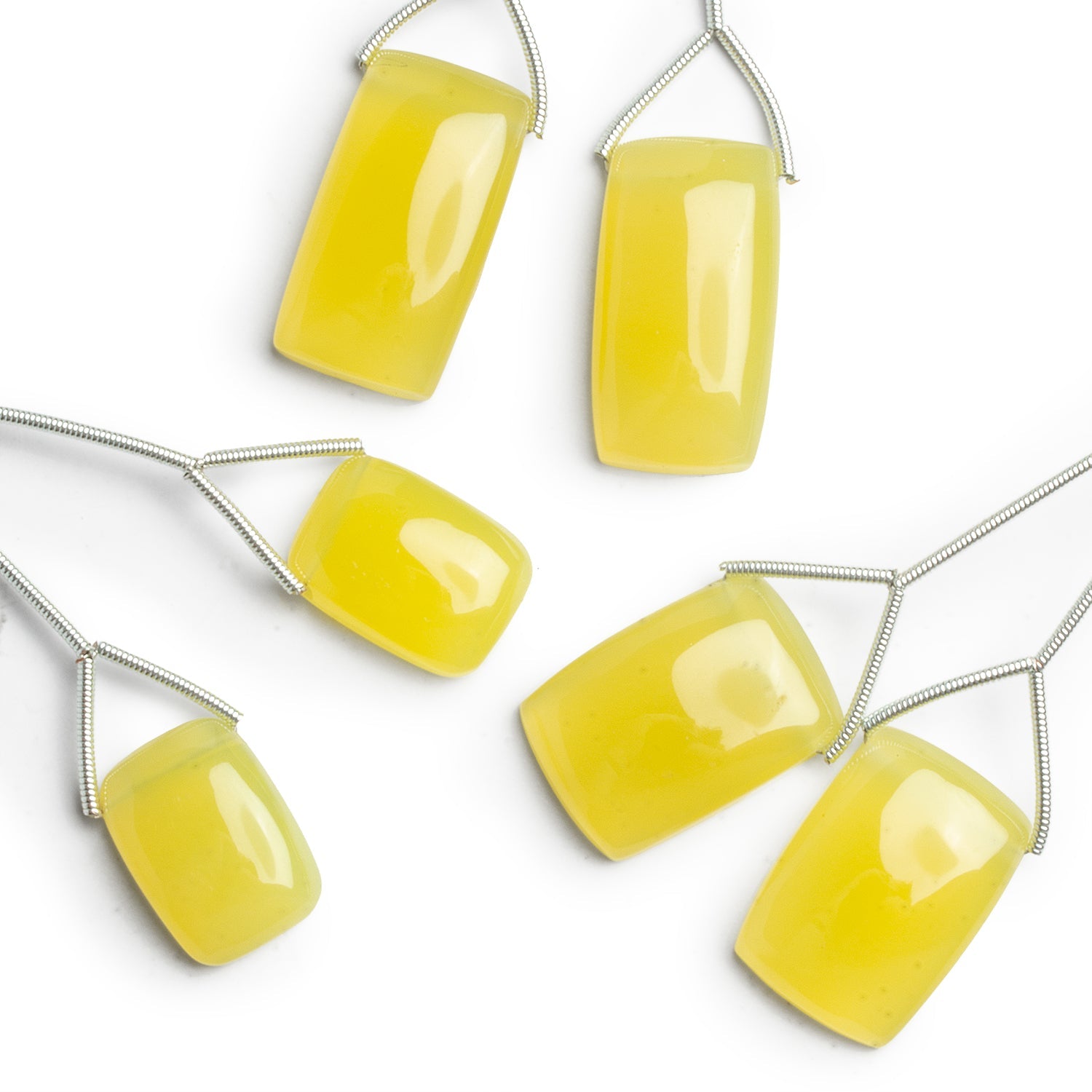 22x13mm Limoncello Yellow Chalcedony Rectangle Focals Set of 2 Beads - The Bead Traders