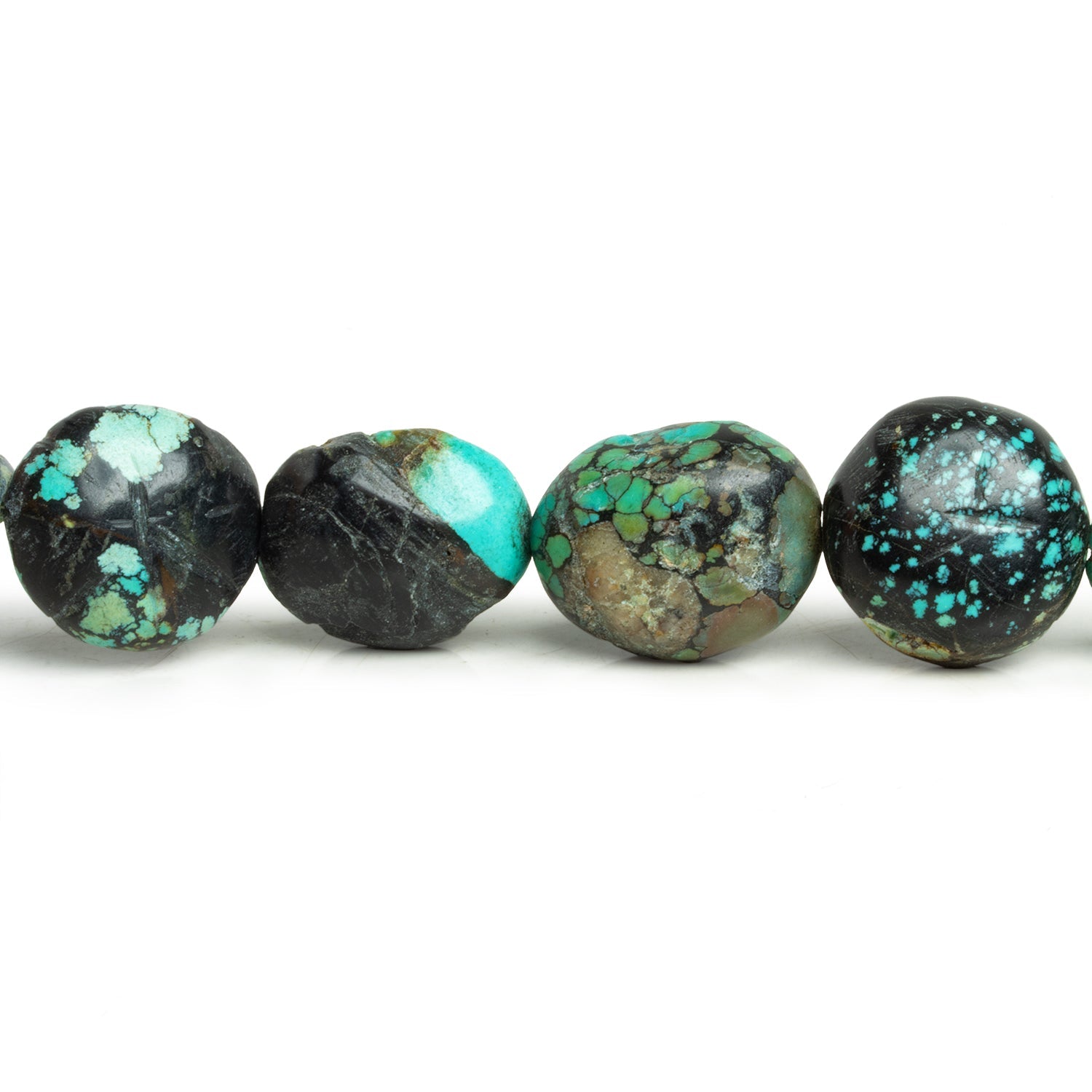 22x15mm Turquoise Plain Nuggets 15 inch 17 beads - The Bead Traders