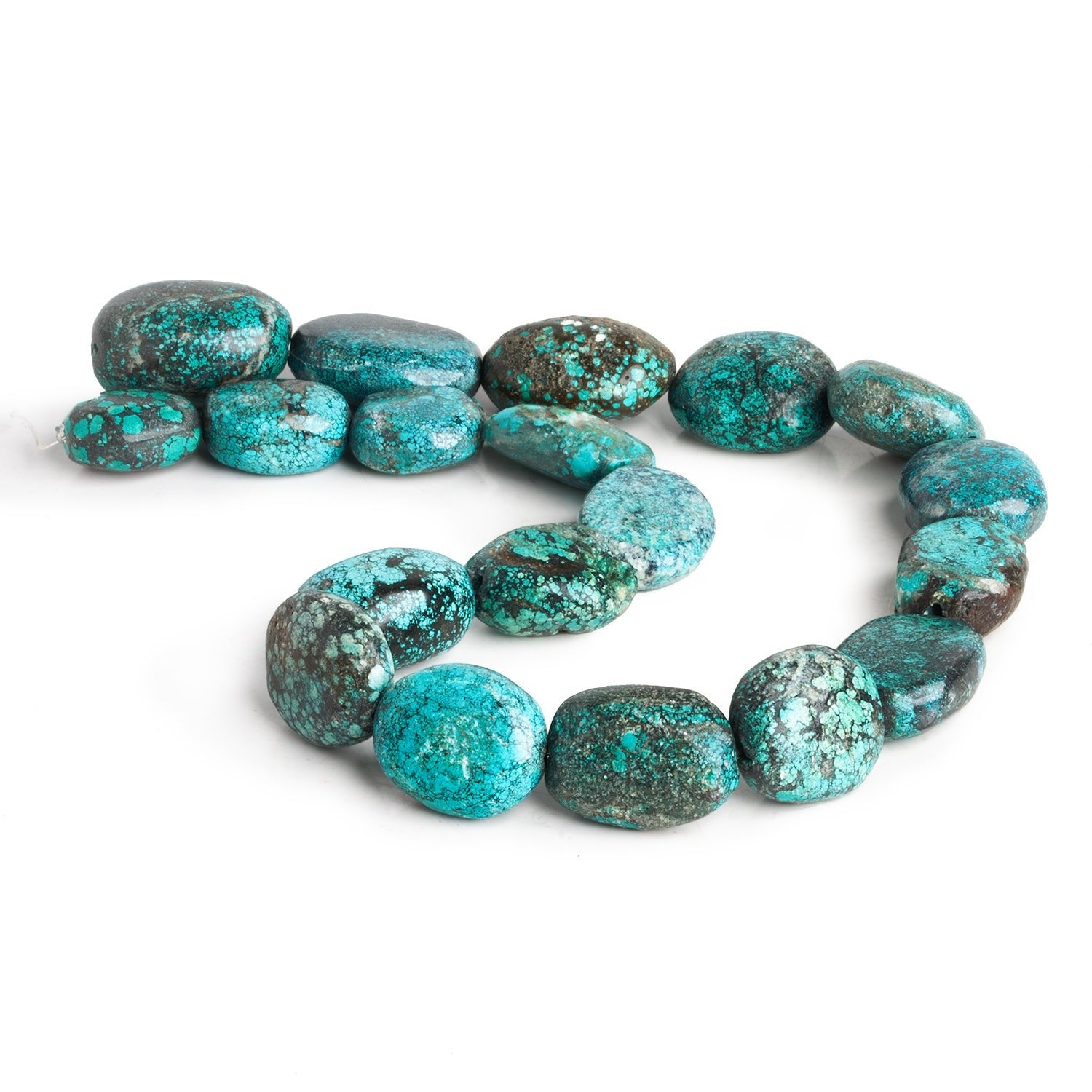 22x18mm Chinese Turquoise Plain Nuggets 16 inch 18 beads - The Bead Traders