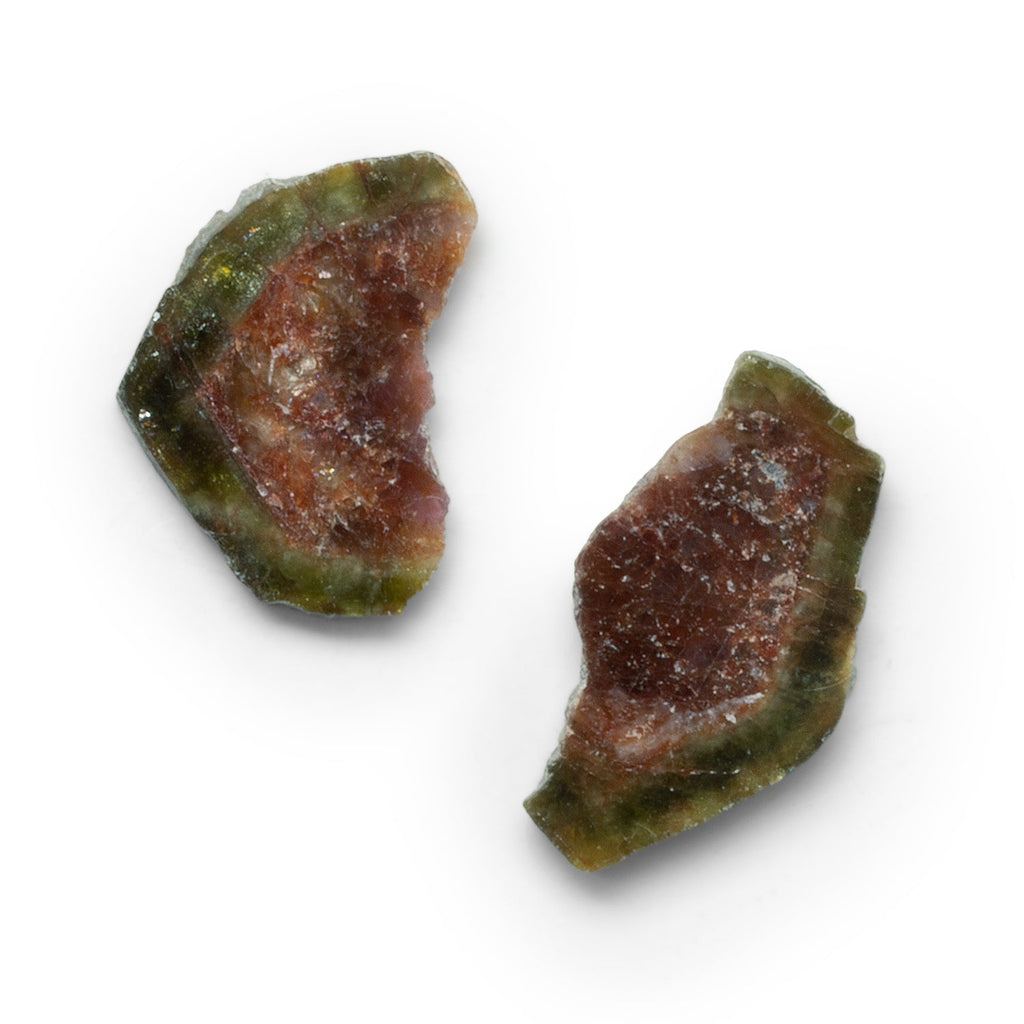 25x15mm Watermelon Tourmaline Slice Beads - Set of 2 - The Bead Traders