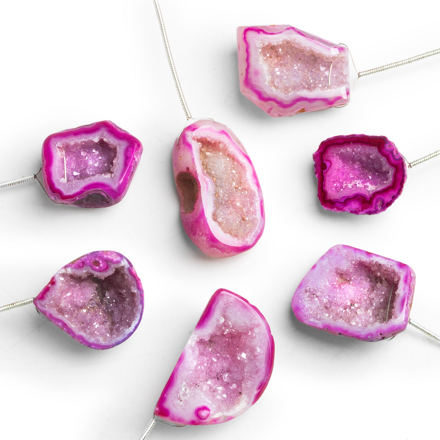25x20mm Magenta Agate Drusy Focal 1 Bead - The Bead Traders