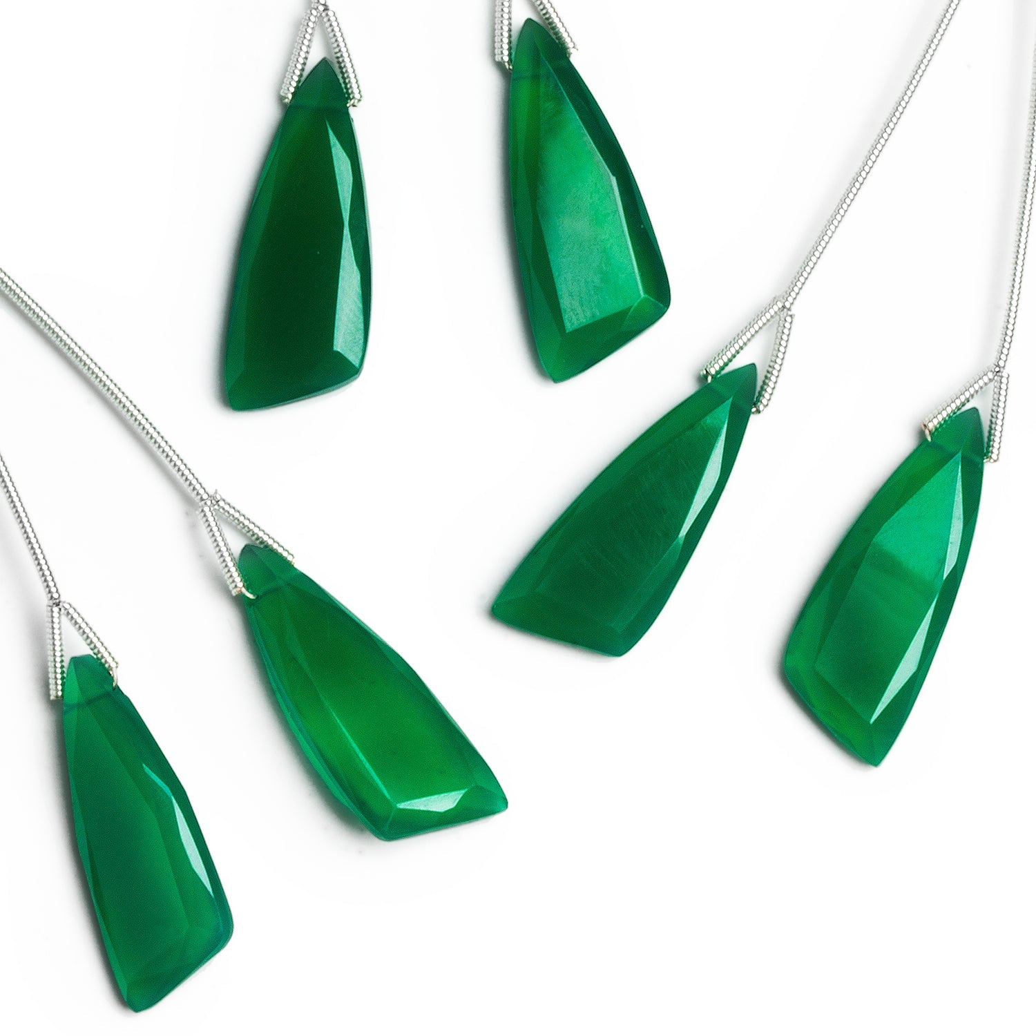 26x10mm Green Chalcedony Fancy Focals 2 Beads - The Bead Traders