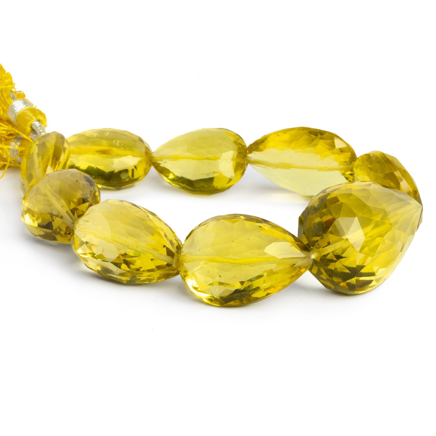 26x17mm Lemon Quartz Faceted Pears 8.5 inch 9 beads - The Bead Traders