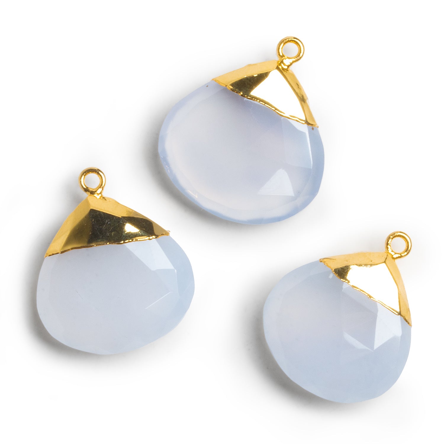 26x22mm Gold Leafed Chalcedony Heart Pendant 1 Bead - The Bead Traders