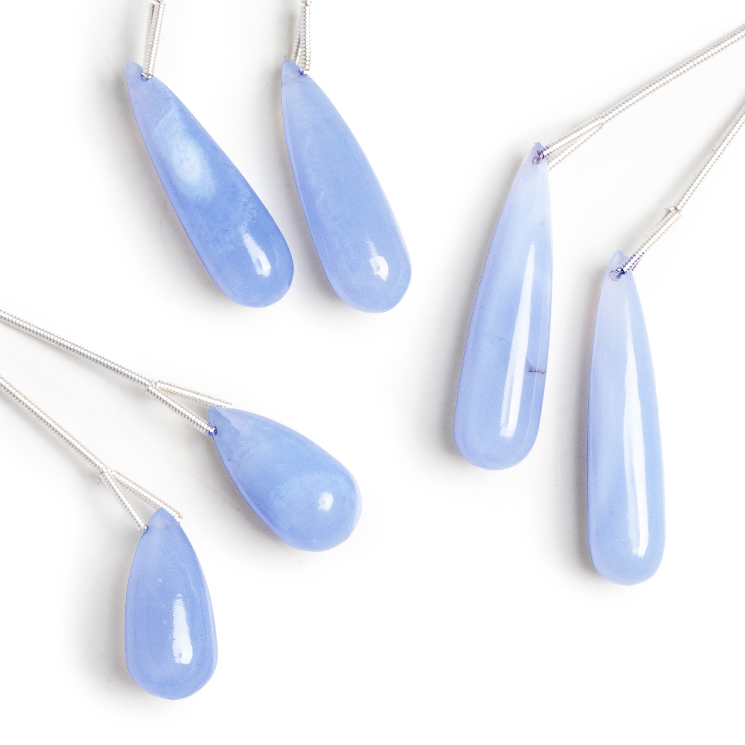27x10mm Turkish Chalcedony Teardrops Set of 2 Beads - The Bead Traders