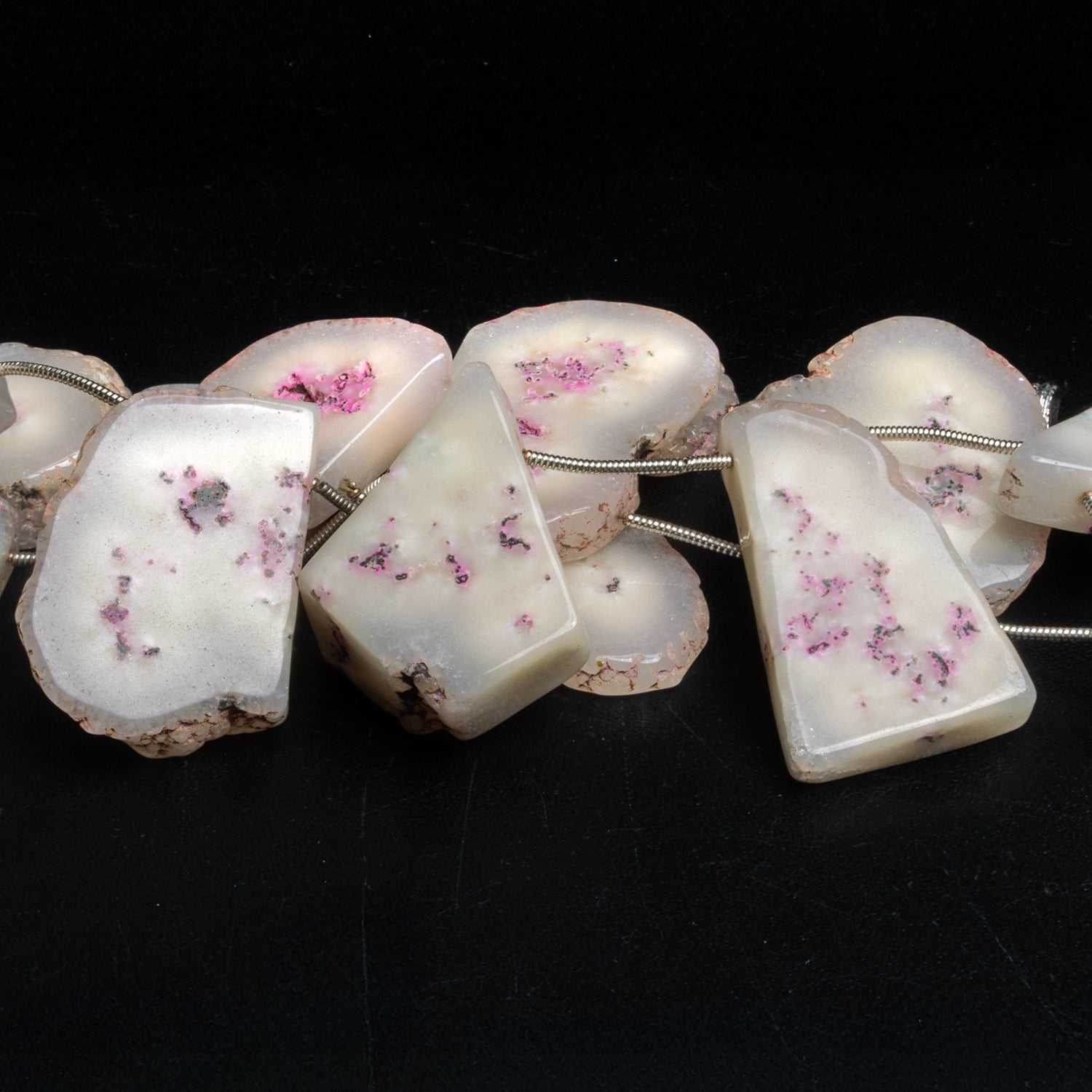 27x20mm Solar Quartz Slices 8 inch 8 beads - The Bead Traders