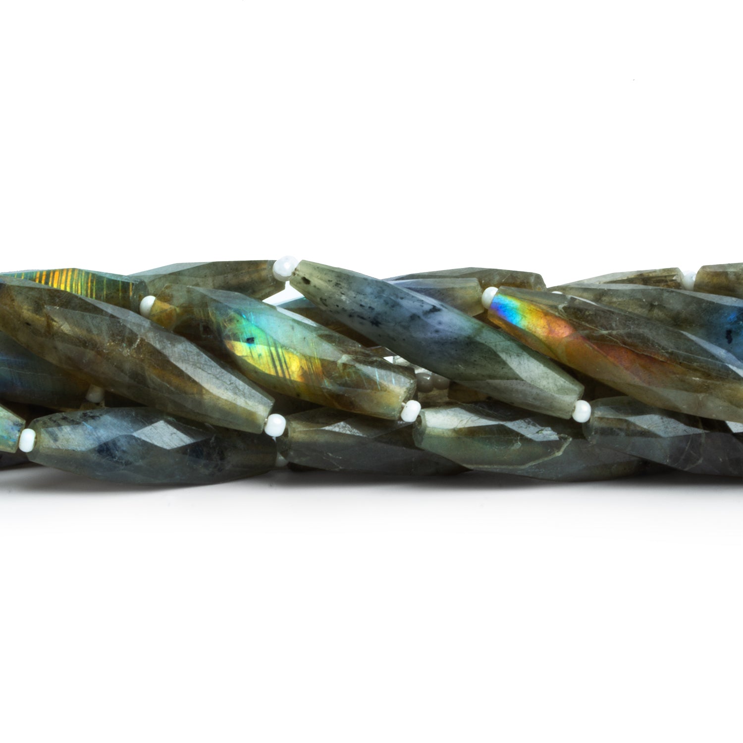 27x7mm Labradorite Faceted Marquises 7.5 inch 7 beads - The Bead Traders
