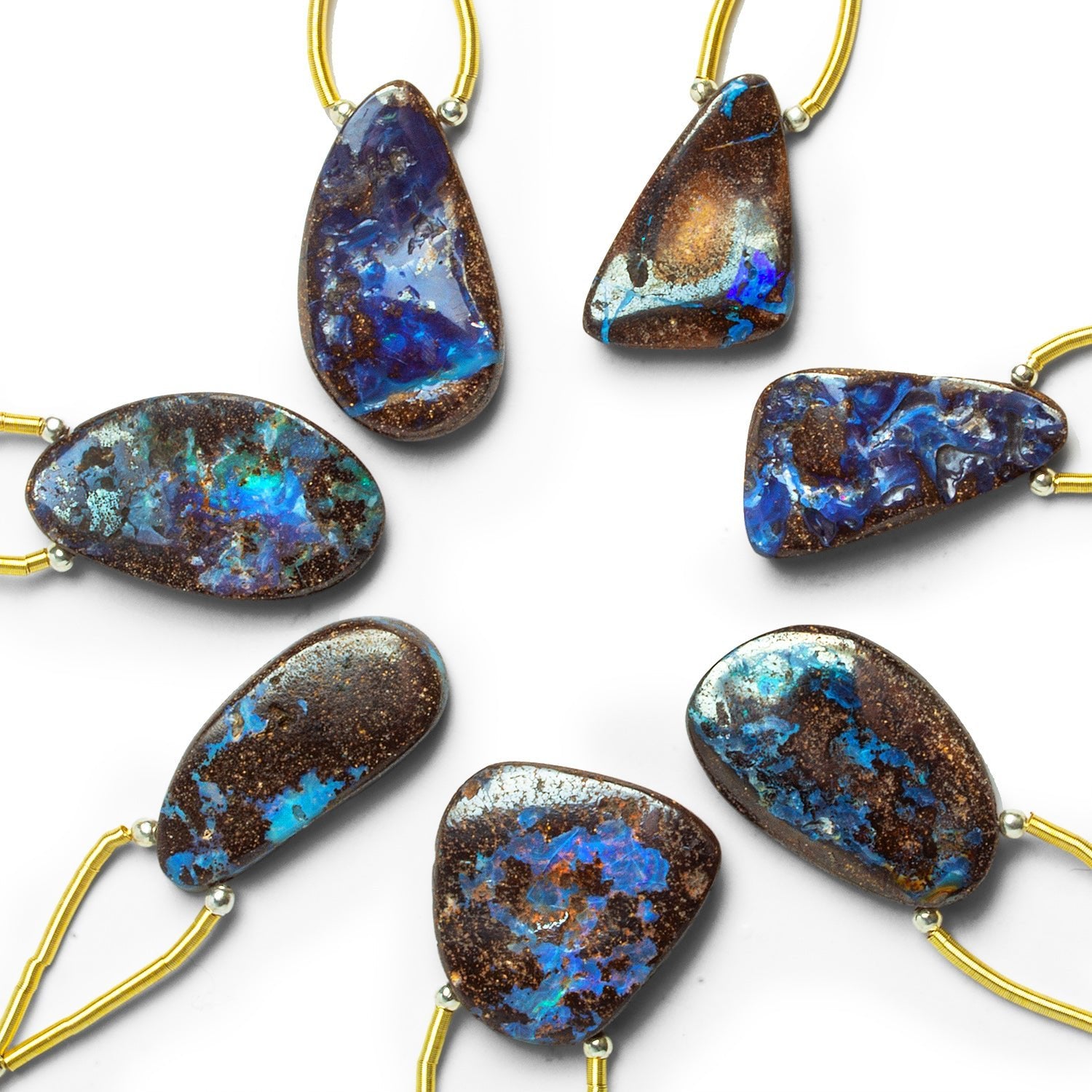 28x16mm Australian Boulder Opal Nugget Focal 1 Bead - The Bead Traders