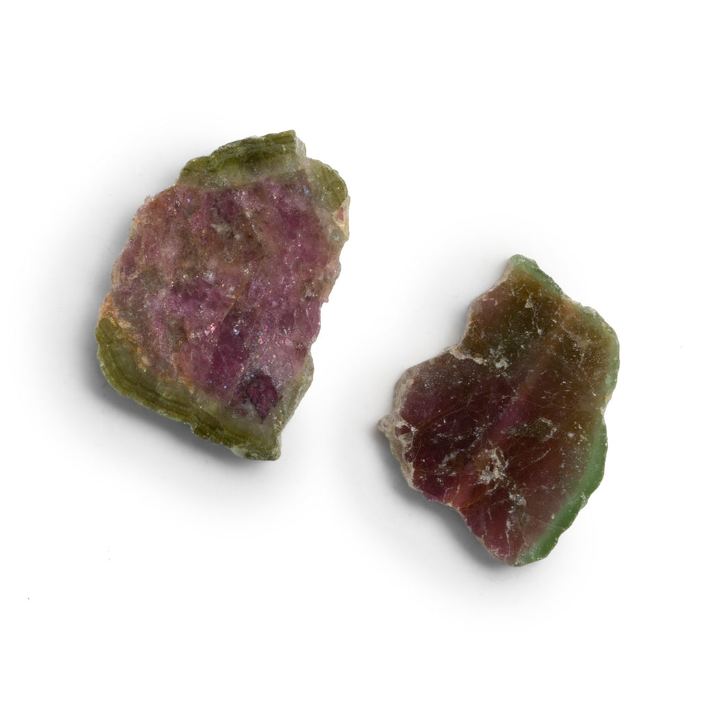 28x19mm Watermelon Tourmaline Slice Beads - Set of 2 - The Bead Traders