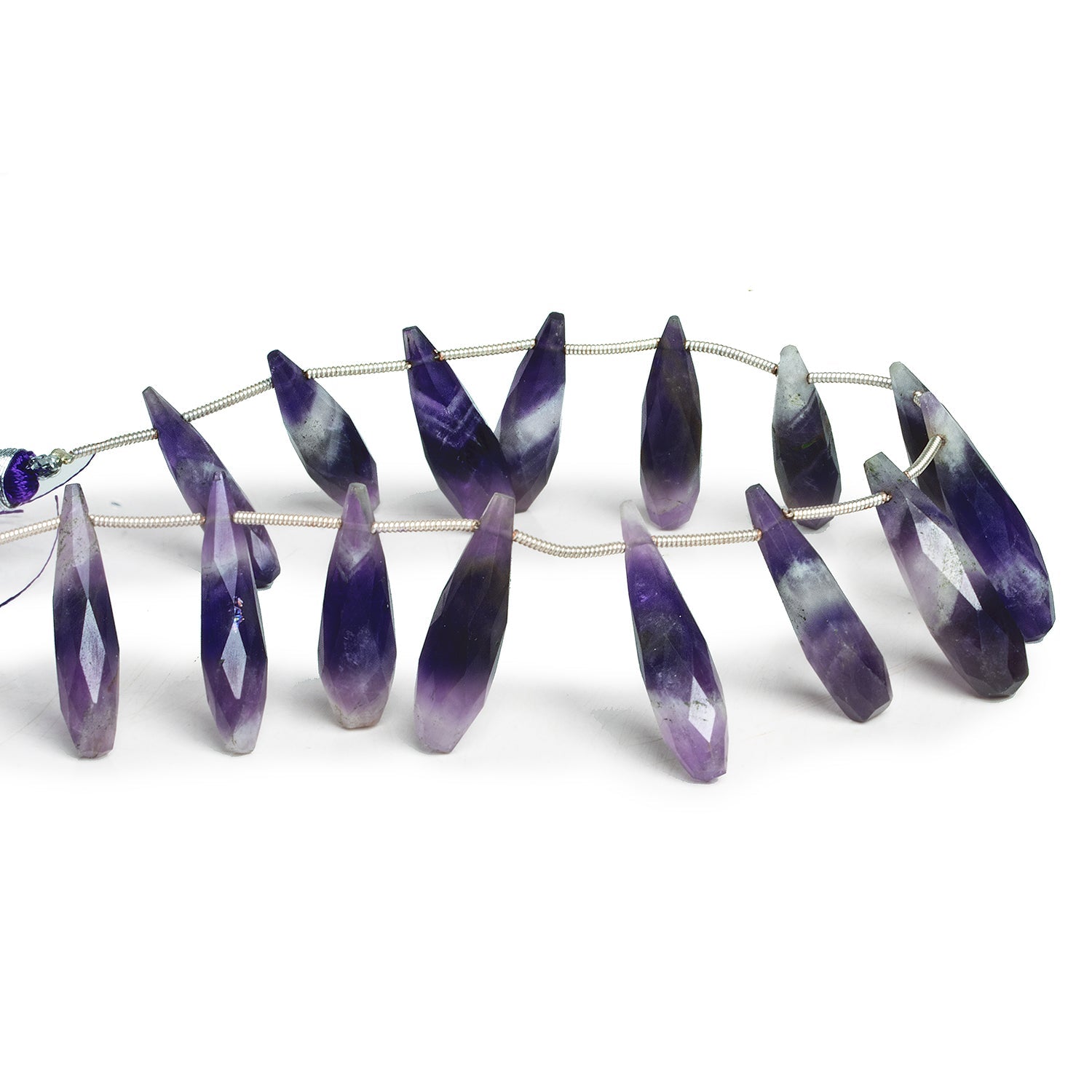 28x8mm Cape Amethyst Faceted Teardrops 8 inch 14 beads - The Bead Traders