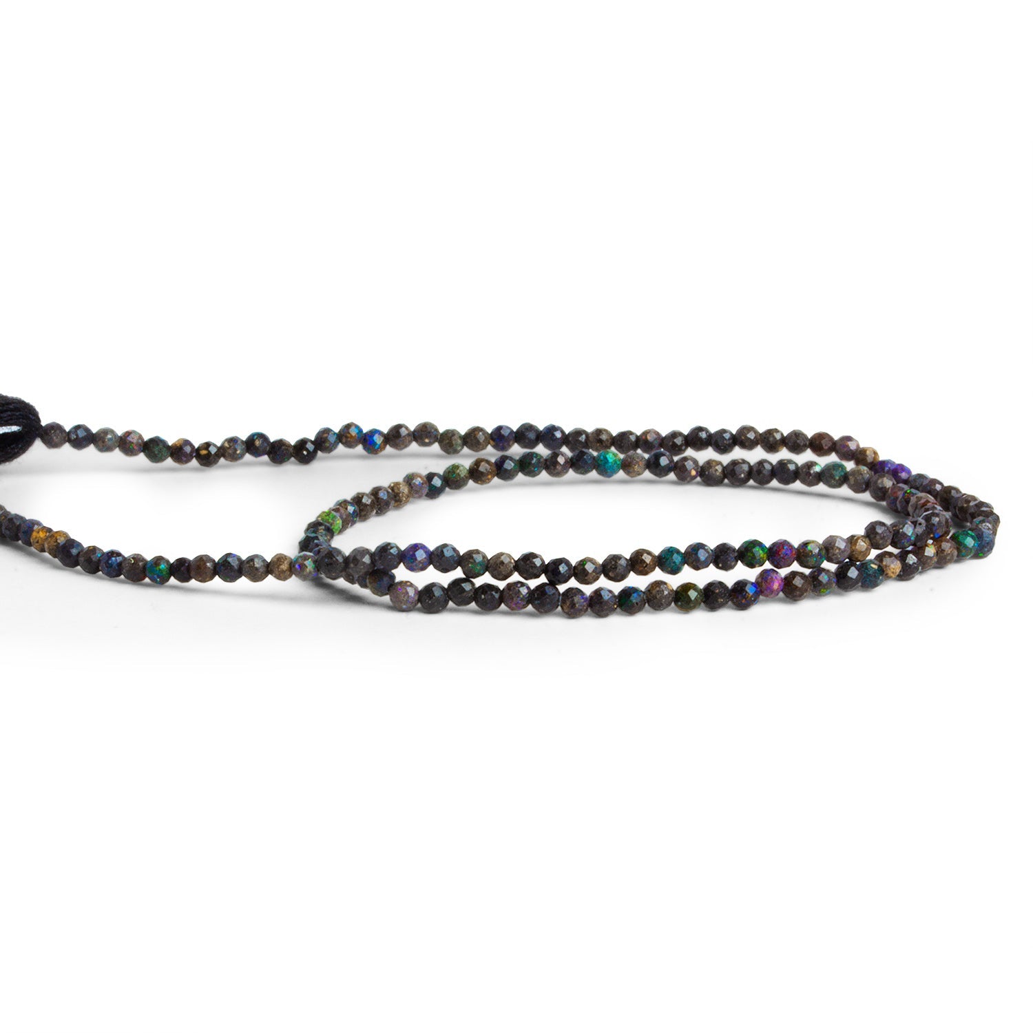 2mm Australian Boulder Opal Faceted Rounds 12 inch 140 beads - The Bead Traders