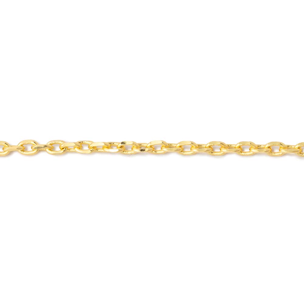 2mm Gold Plated Divot Oval Link Chain 3 Feet - The Bead Traders