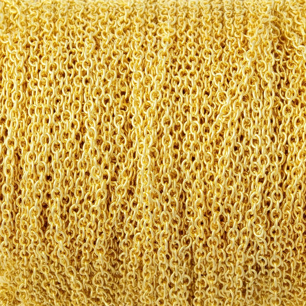 2mm Gold Plated Oval Link Chain 3 Feet - The Bead Traders