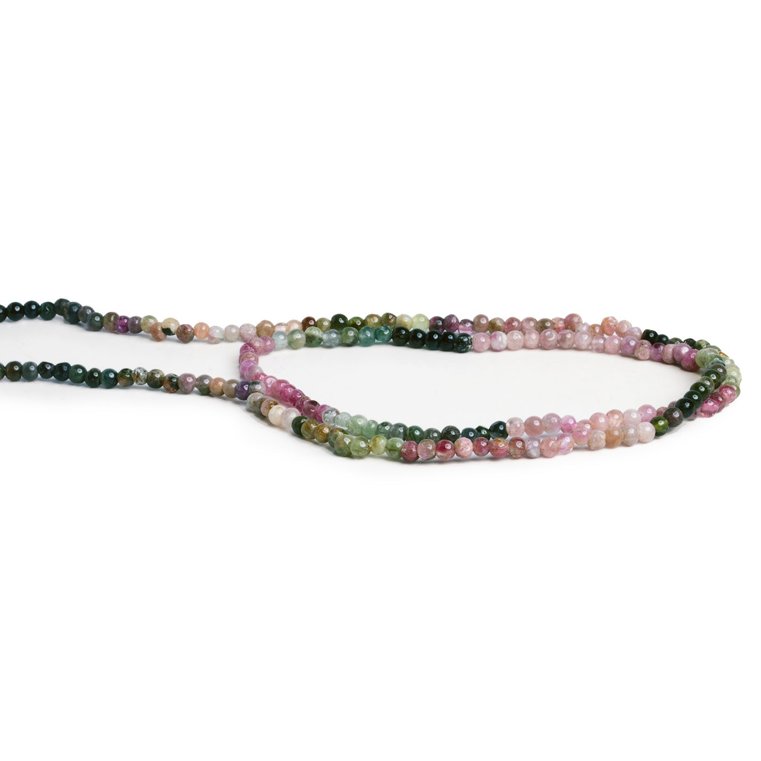 2mm Multicolor Tourmaline Plain Rounds 14 inch 180 beads - The Bead Traders