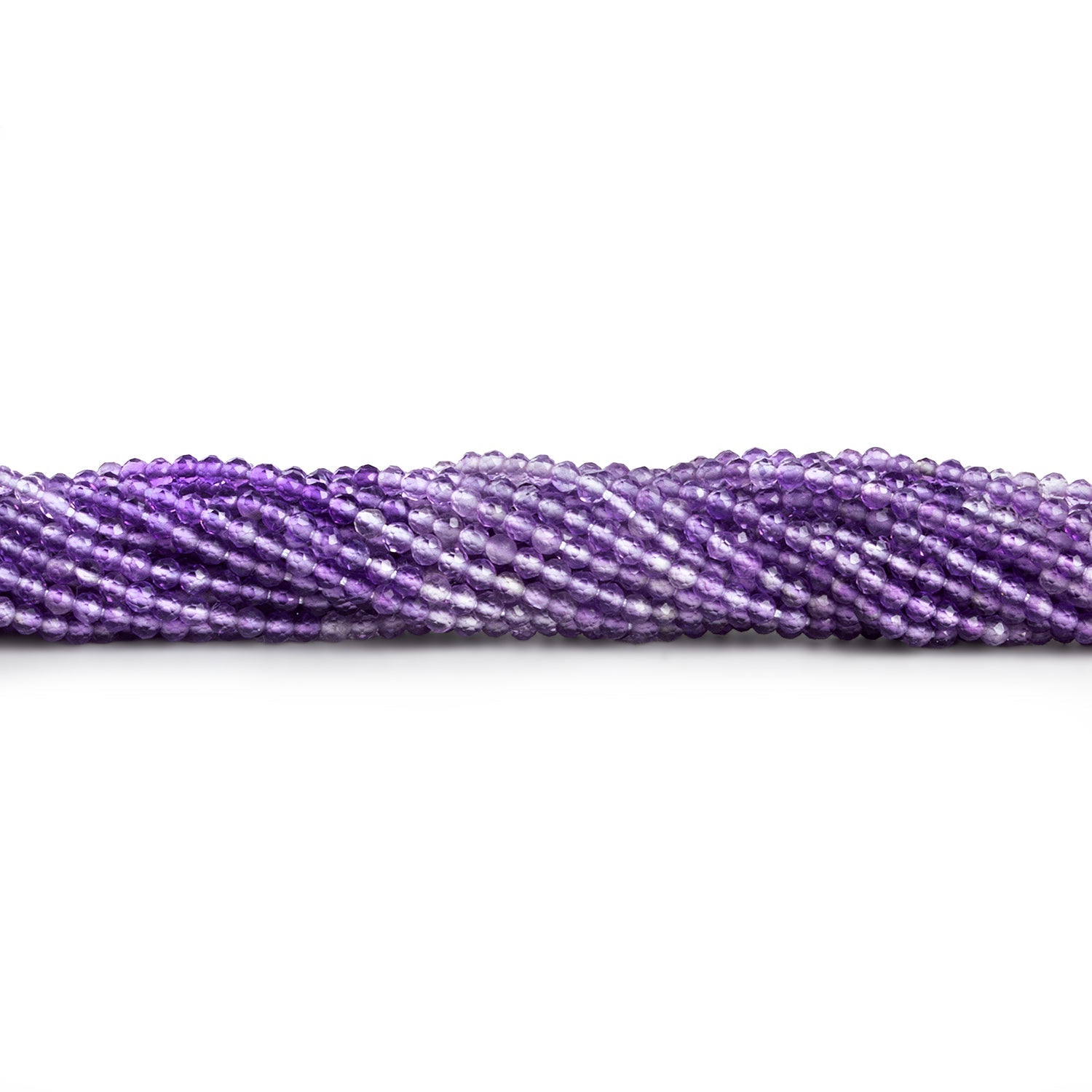 2mm Shaded Amethyst Microfaceted Rounds 12 inch 150 beads - The Bead Traders