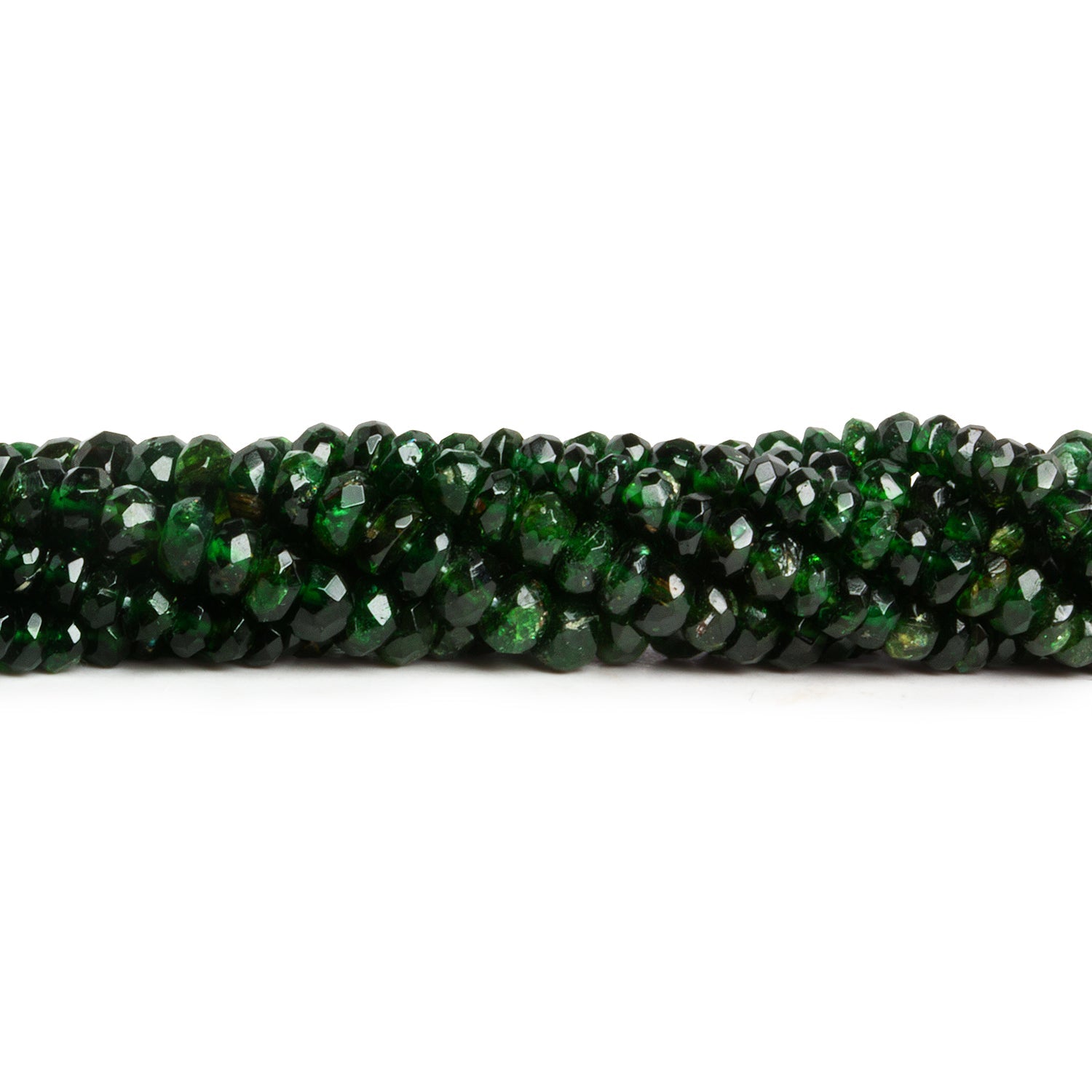 3 - 4mm Chrome Tourmaline Faceted Rondelles 18 inch 220 beads - The Bead Traders