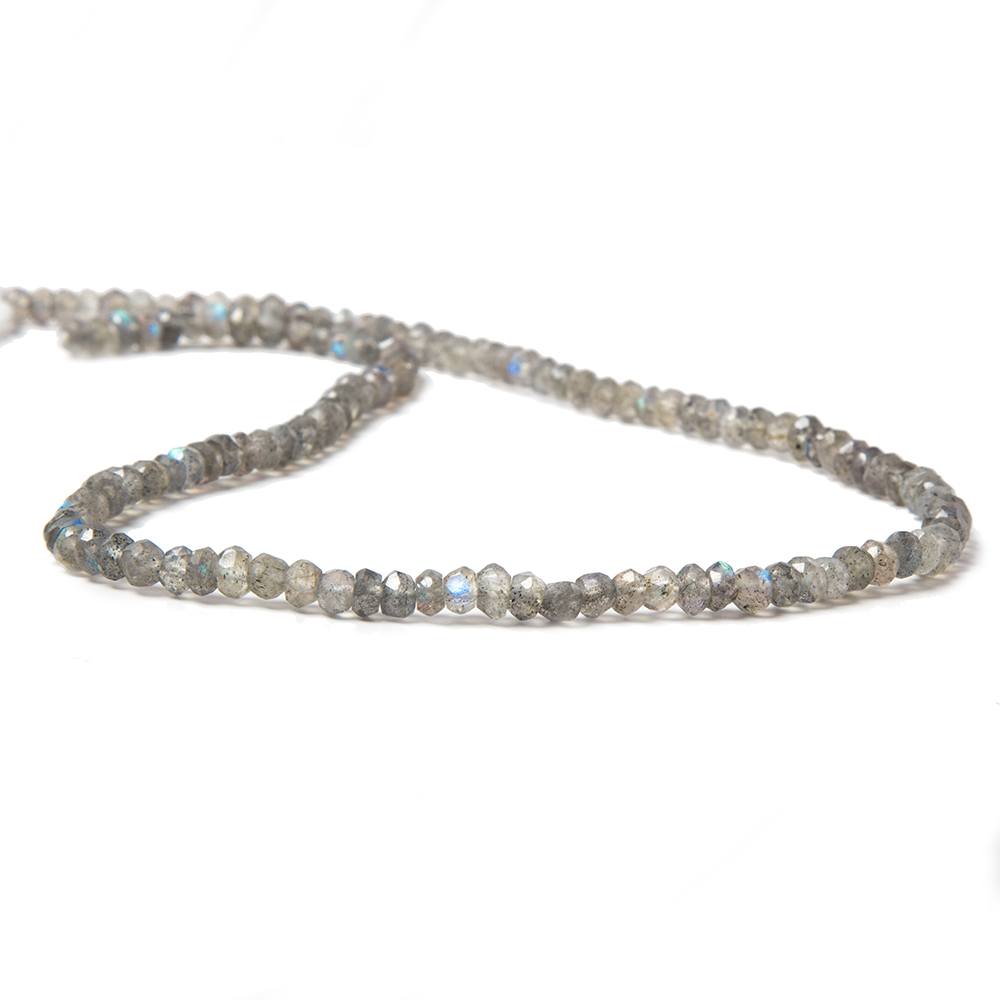 3 - 4mm Labradorite Faceted Rondelles 12 inch 155 beads - The Bead Traders
