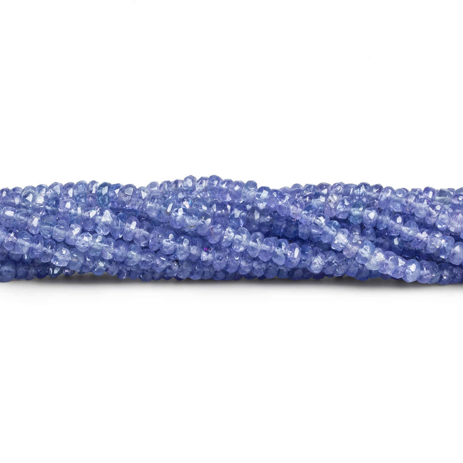 3-4mm Tanzanite Faceted Rondelles 14 inch 170 beads - The Bead Traders