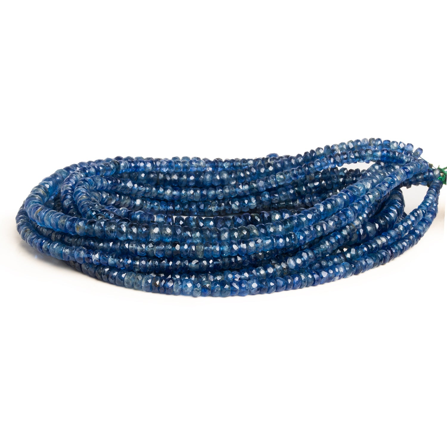3 - 6.5mm Kyanite Faceted Rondelles 18 inch 175 beads - The Bead Traders